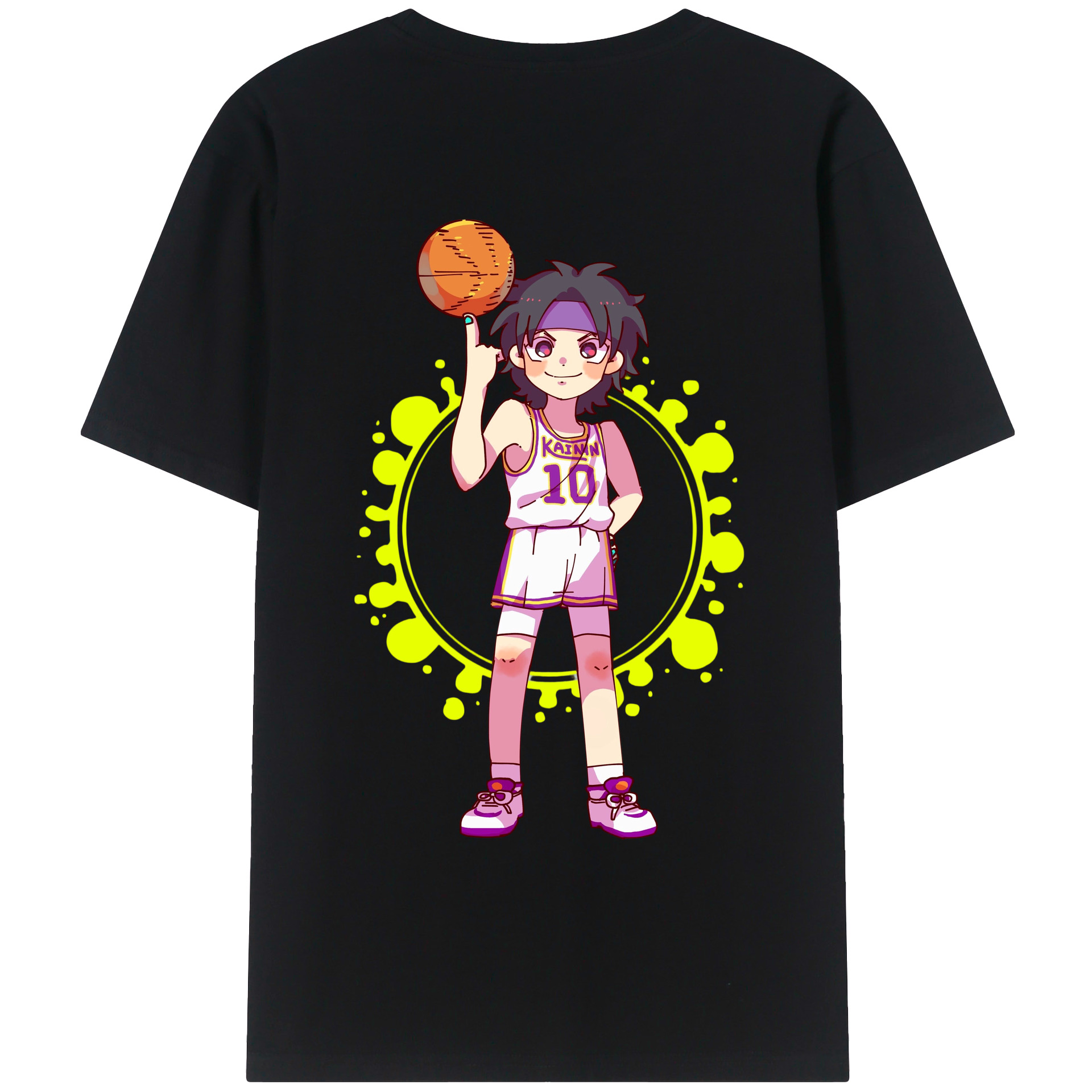 （画像用） SLAM DUNK／スラムダンク 綿100％ メンズ半袖Tシャツ（バックプリント） 通気性