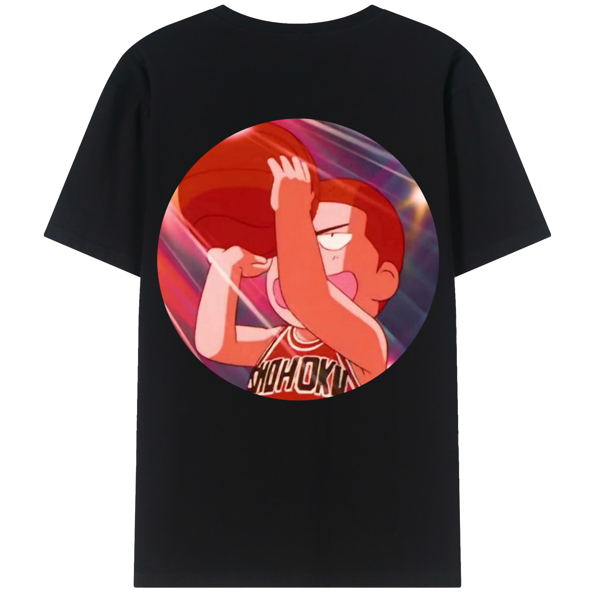 （画像用） SLAM DUNK／スラムダンク 綿100％ メンズ半袖Tシャツ（バックプリント） 通気性