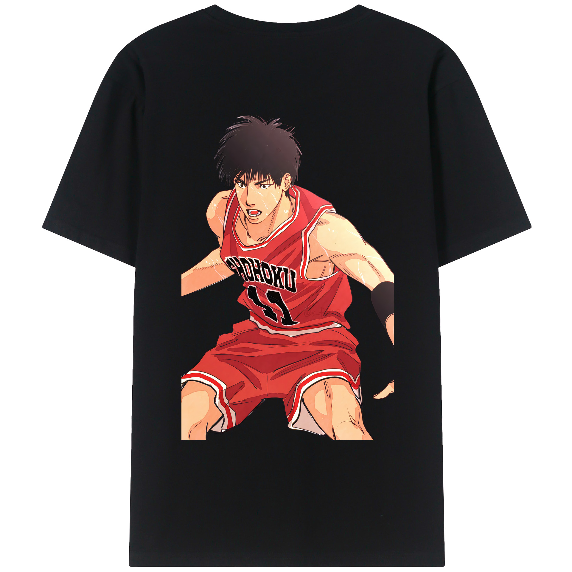 （画像用） SLAM DUNK／スラムダンク 綿100％ メンズ半袖Tシャツ（バックプリント） 通気性