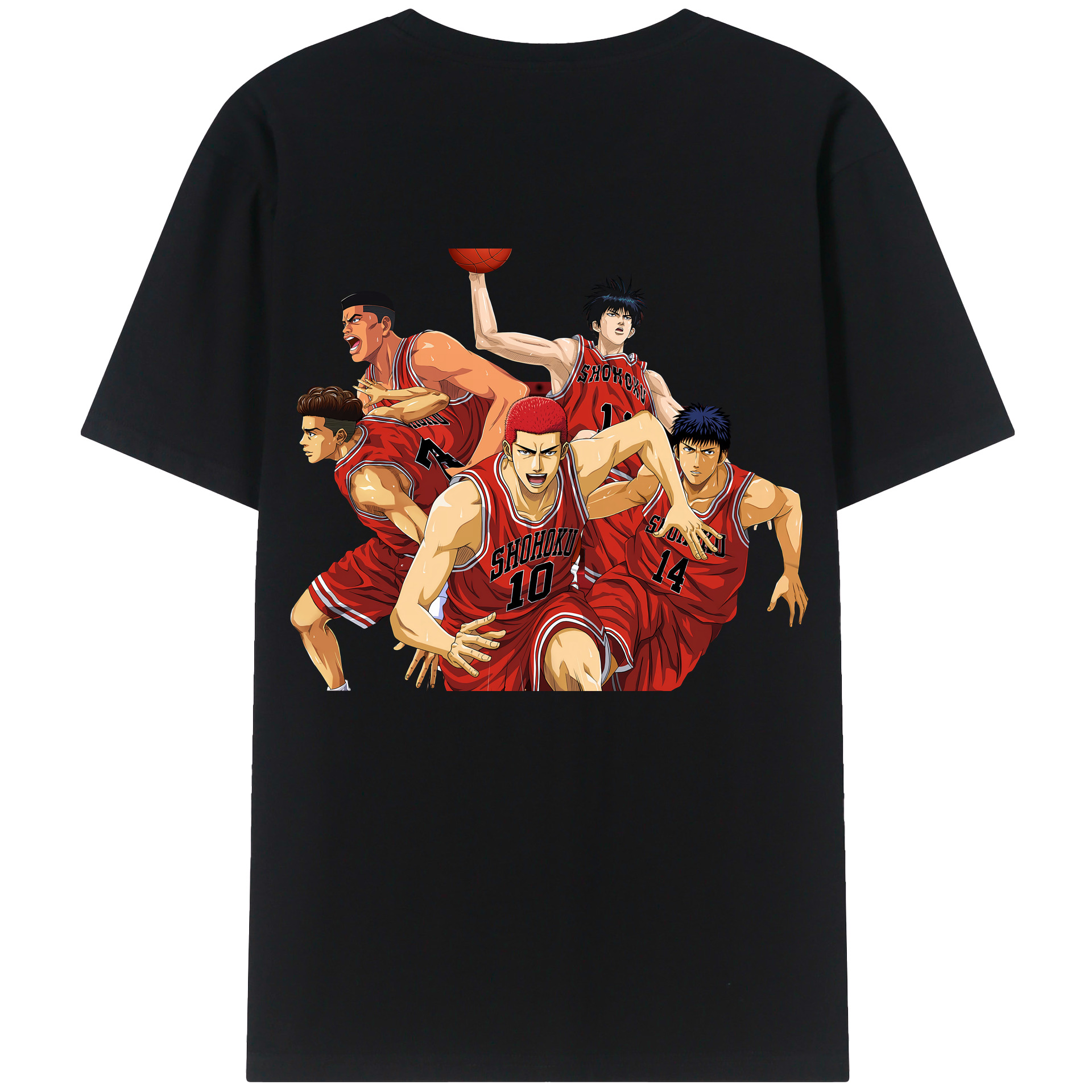 （画像用） SLAM DUNK／スラムダンク 綿100％ メンズ半袖Tシャツ（バックプリント） 通気性
