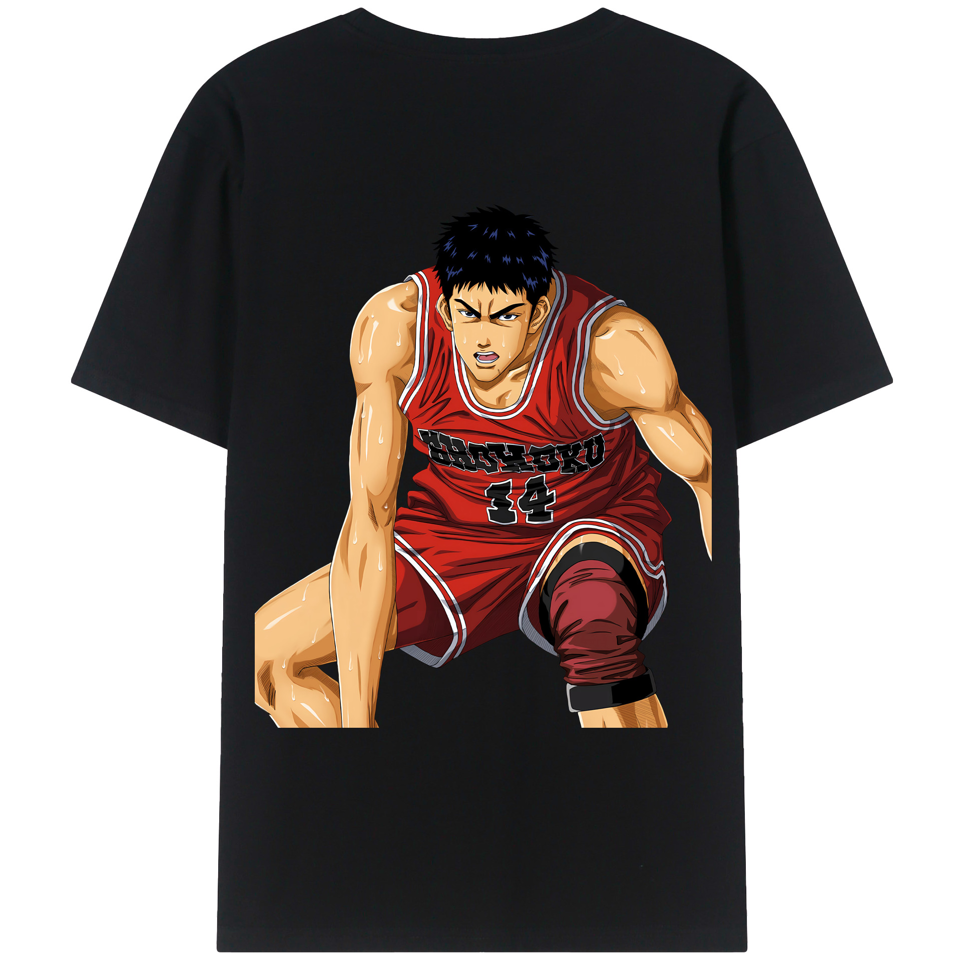 （画像用） SLAM DUNK／スラムダンク 綿100％ メンズ半袖Tシャツ（バックプリント） 通気性