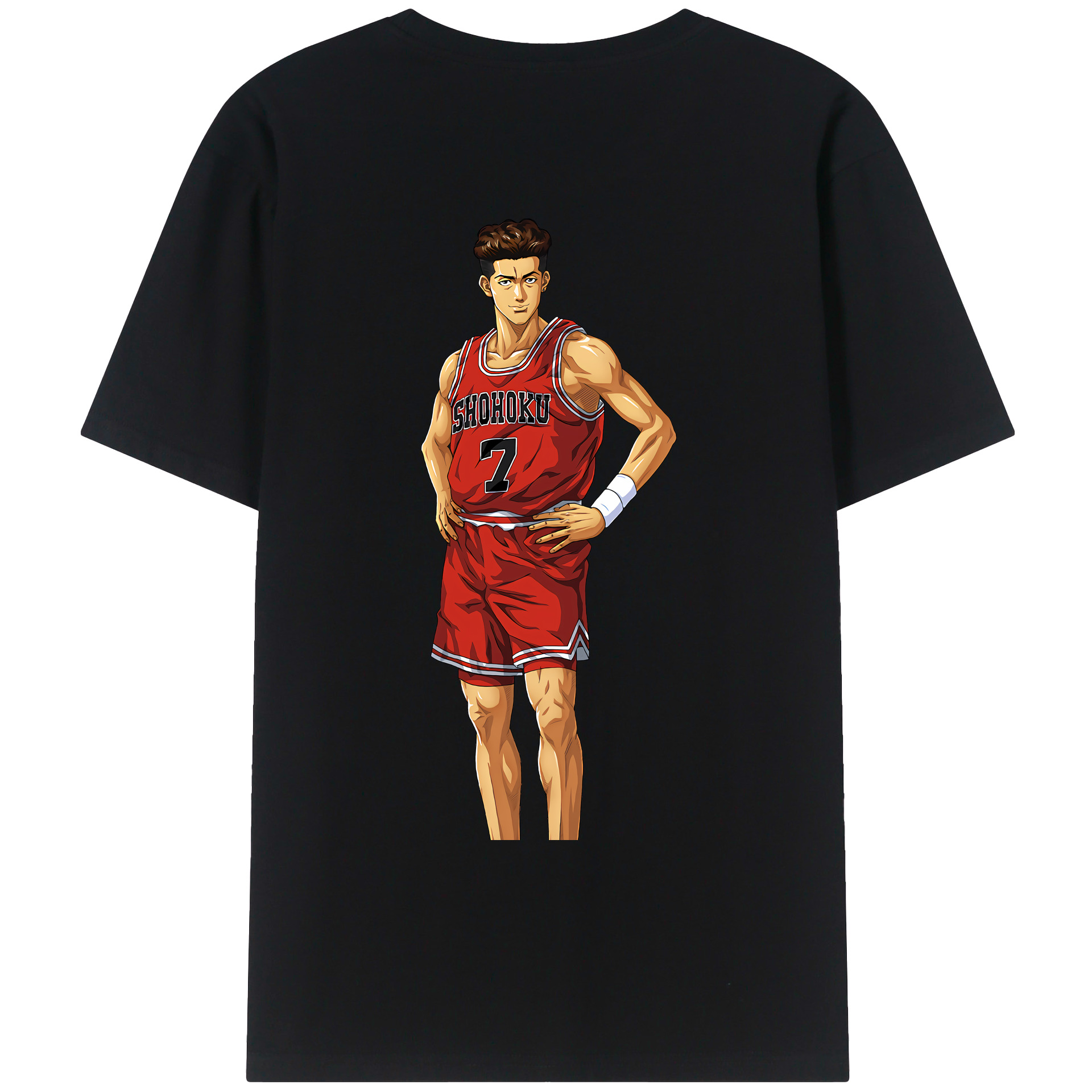 （画像用） SLAM DUNK／スラムダンク 綿100％ メンズ半袖Tシャツ（バックプリント） 通気性
