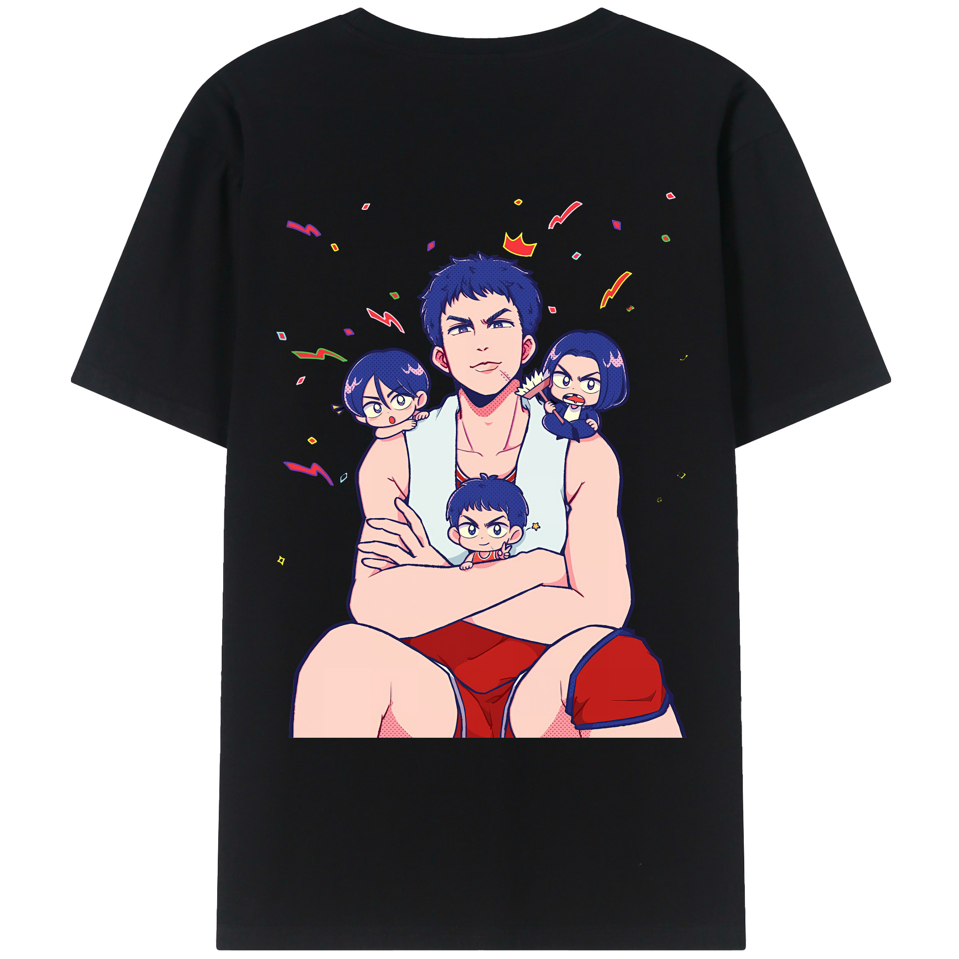 （画像用） SLAM DUNK／スラムダンク 綿100％ メンズ半袖Tシャツ（バックプリント） 通気性