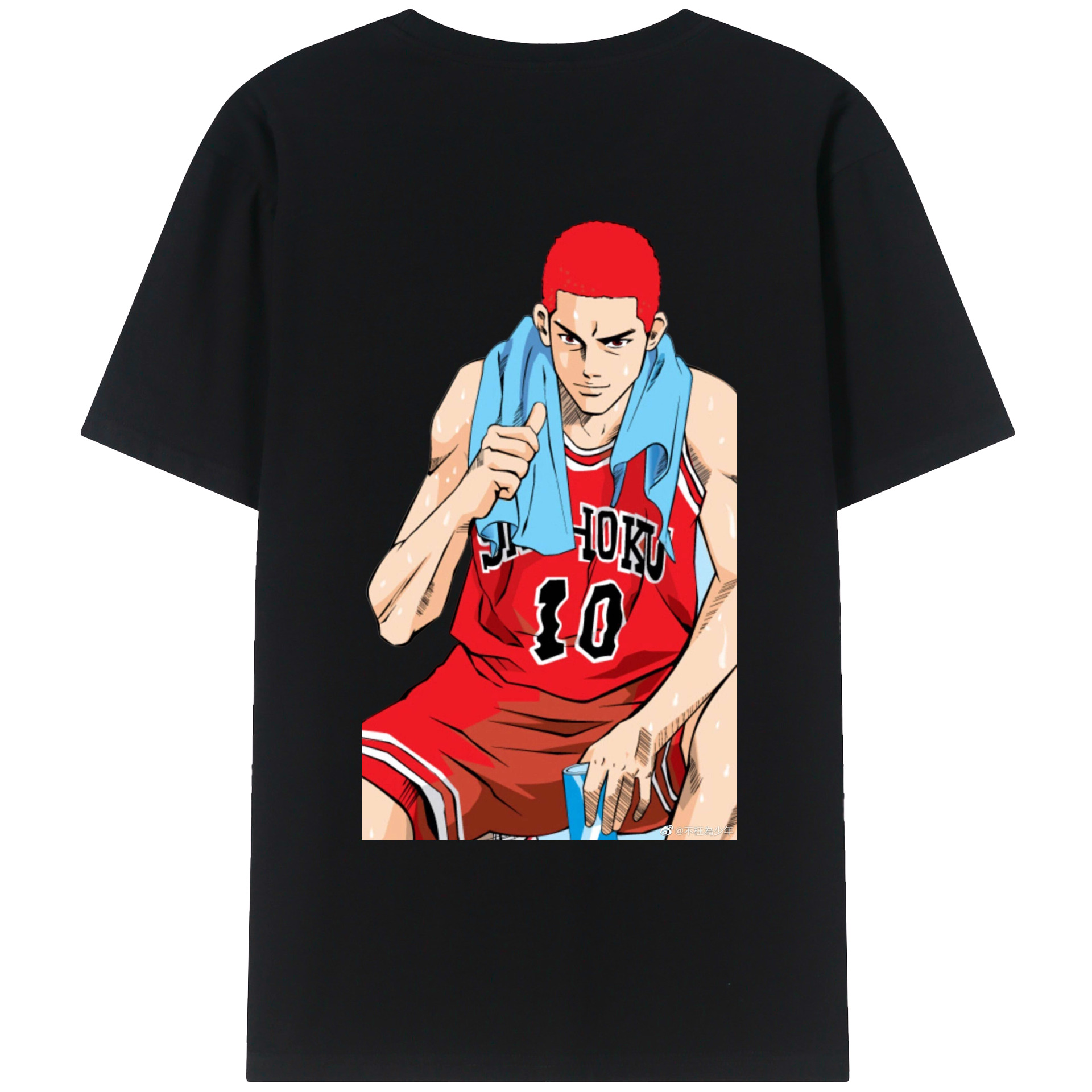 （画像用） SLAM DUNK／スラムダンク 綿100％ メンズ半袖Tシャツ（バックプリント） 通気性