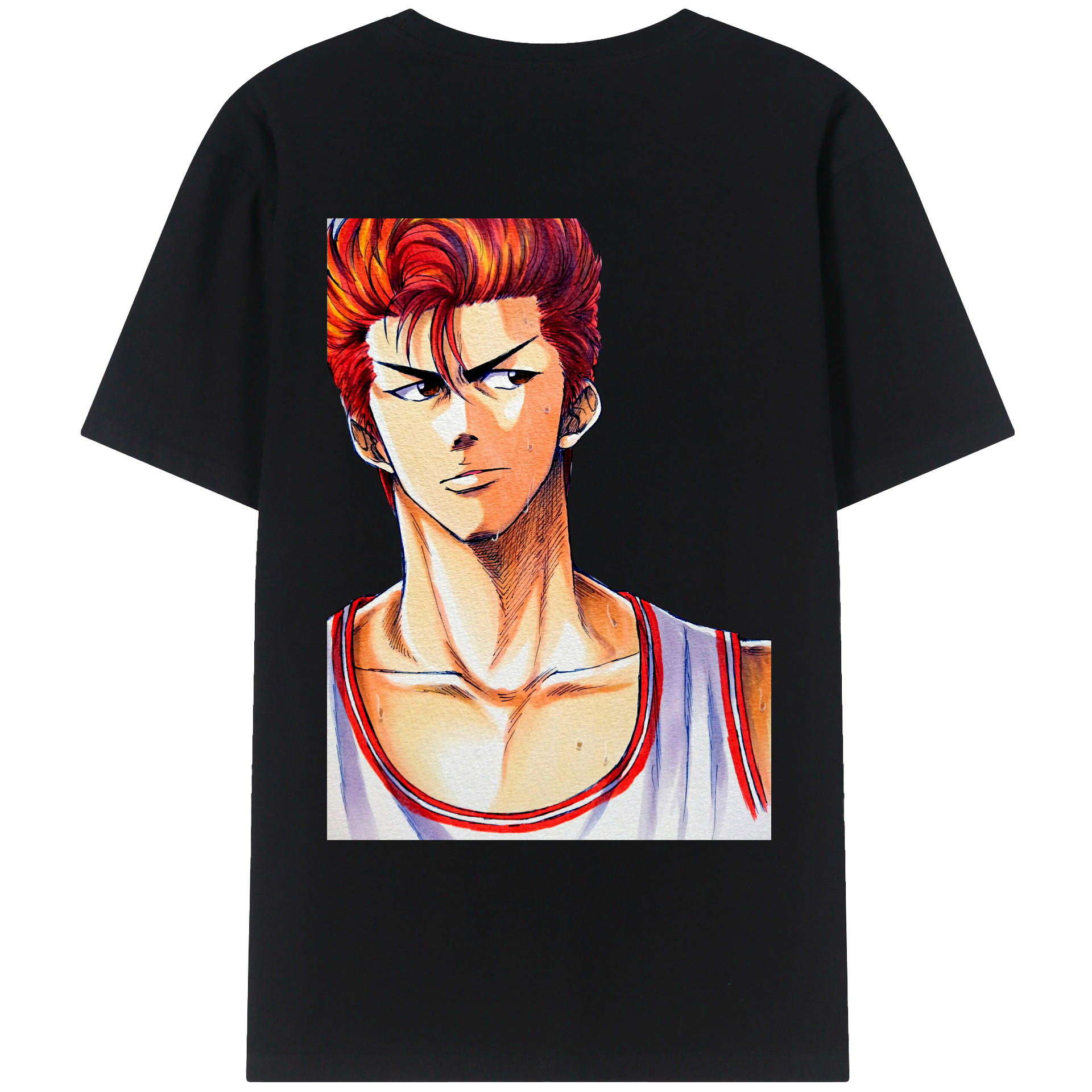 （画像用） SLAM DUNK／スラムダンク 綿100％ メンズ半袖Tシャツ（バックプリント） 通気性