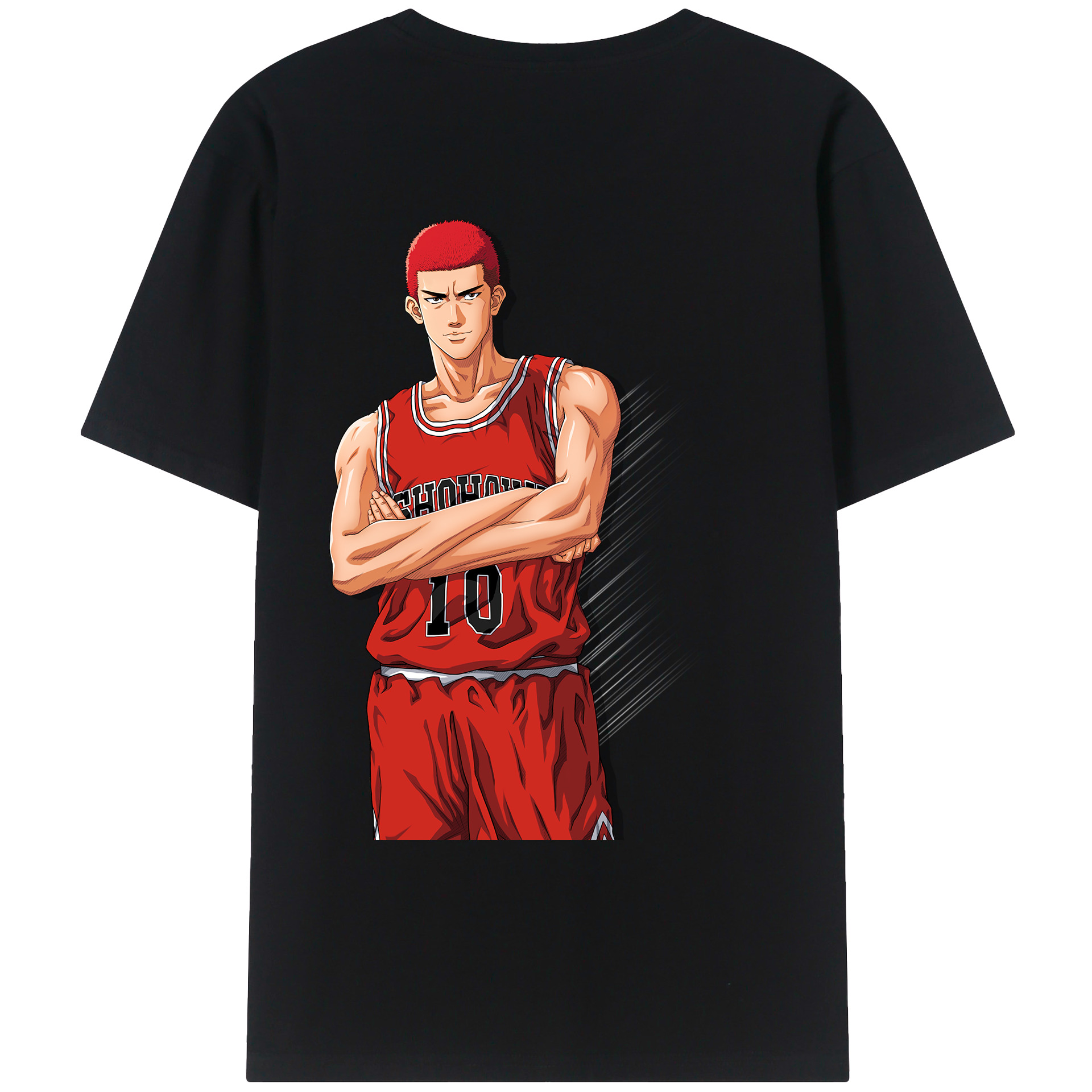 （画像用） SLAM DUNK／スラムダンク 綿100％ メンズ半袖Tシャツ（バックプリント） 通気性