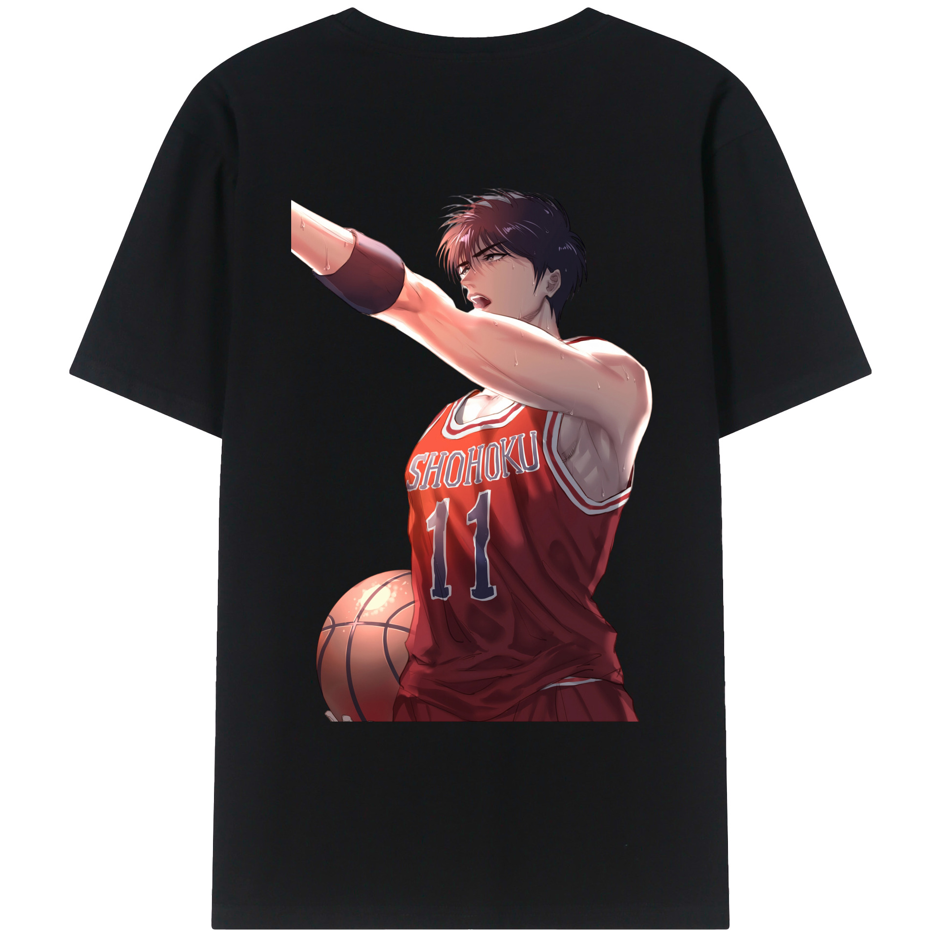 （画像用） SLAM DUNK／スラムダンク 綿100％ メンズ半袖Tシャツ（バックプリント） 通気性