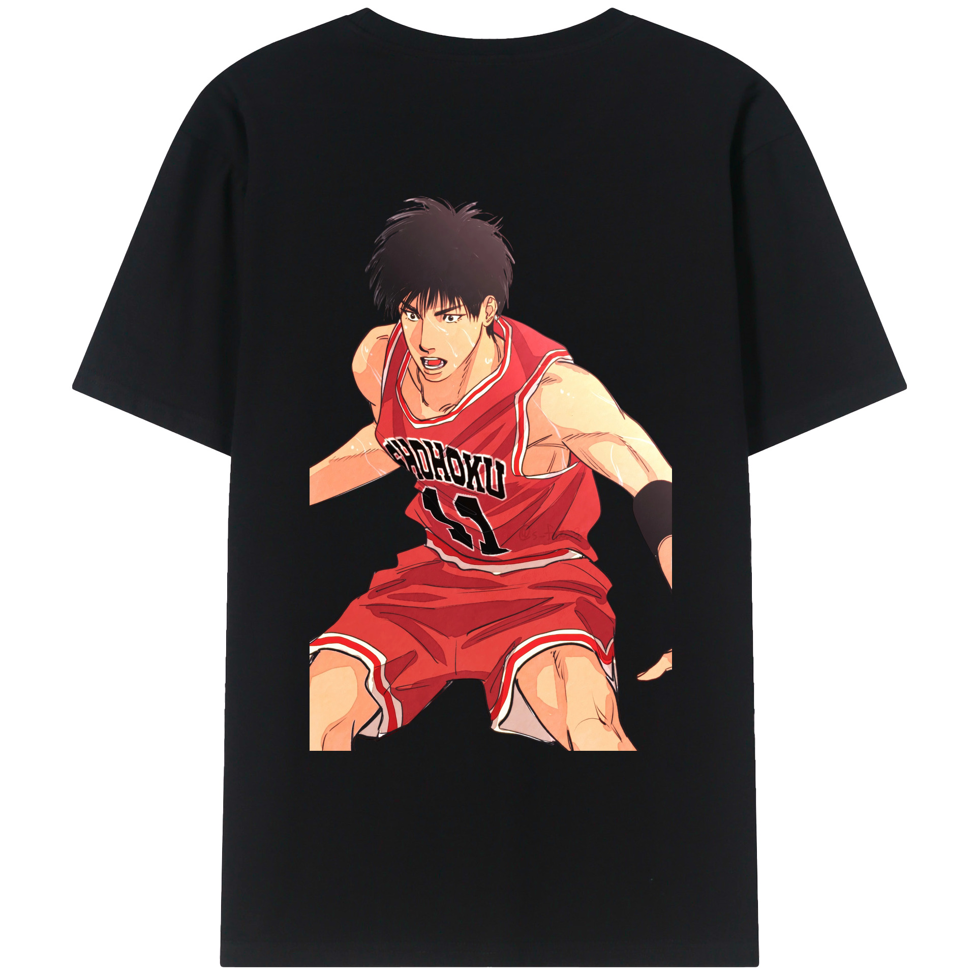 （画像用） SLAM DUNK／スラムダンク 綿100％ メンズ半袖Tシャツ（バックプリント） 通気性