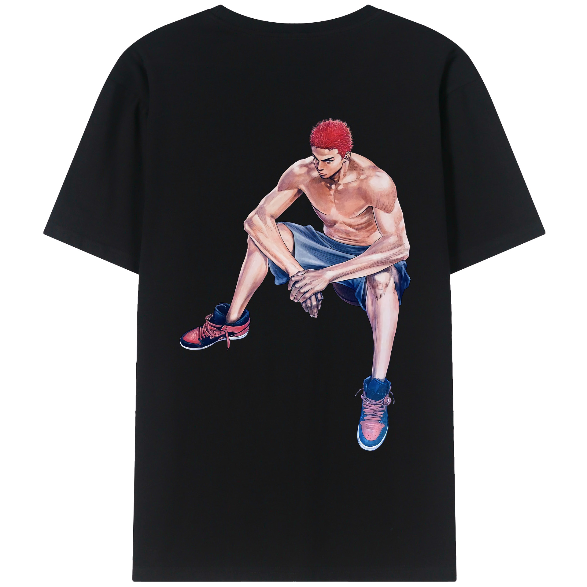 （画像用） SLAM DUNK／スラムダンク 綿100％ メンズ半袖Tシャツ（バックプリント） 通気性