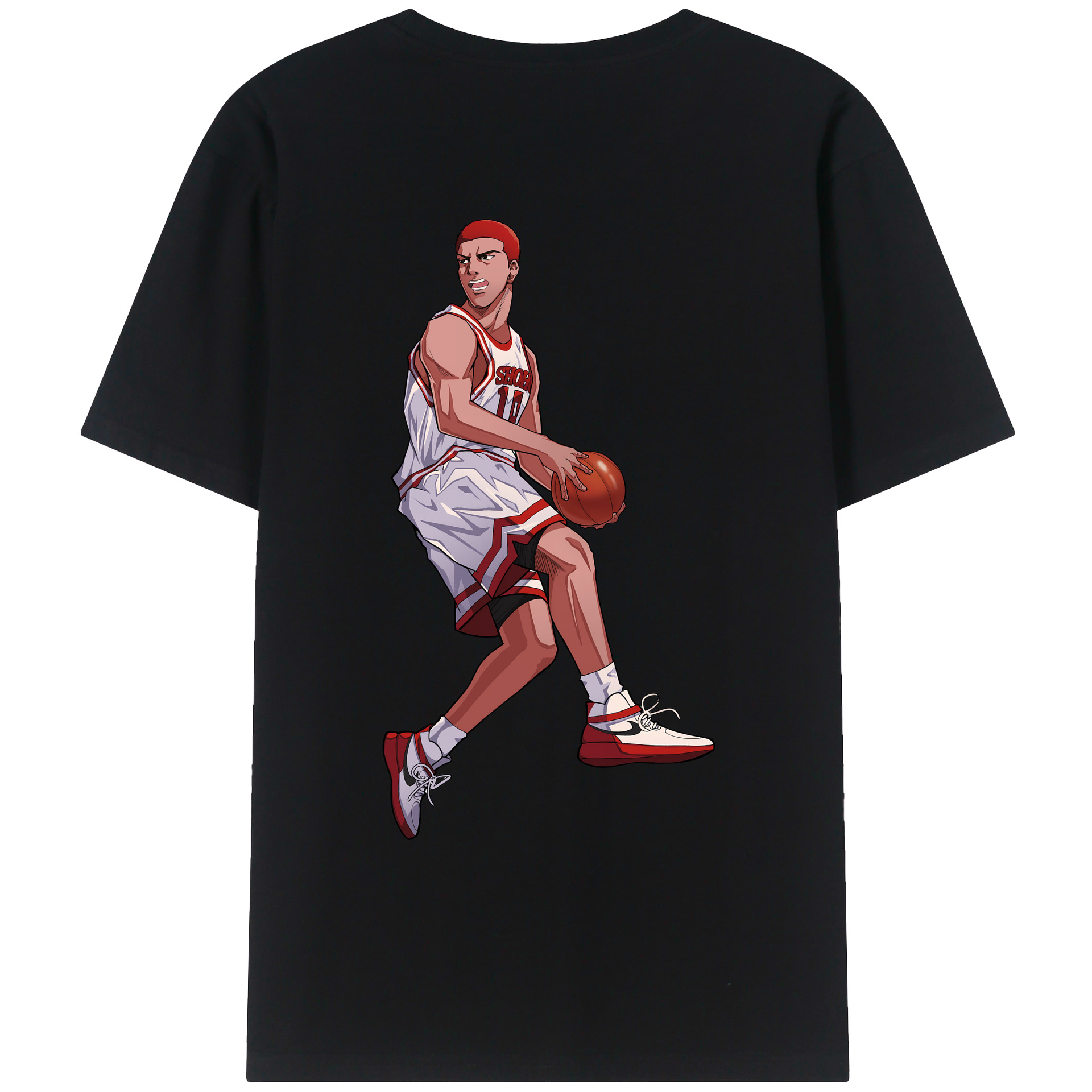 （画像用） SLAM DUNK／スラムダンク 綿100％ メンズ半袖Tシャツ（バックプリント） 通気性