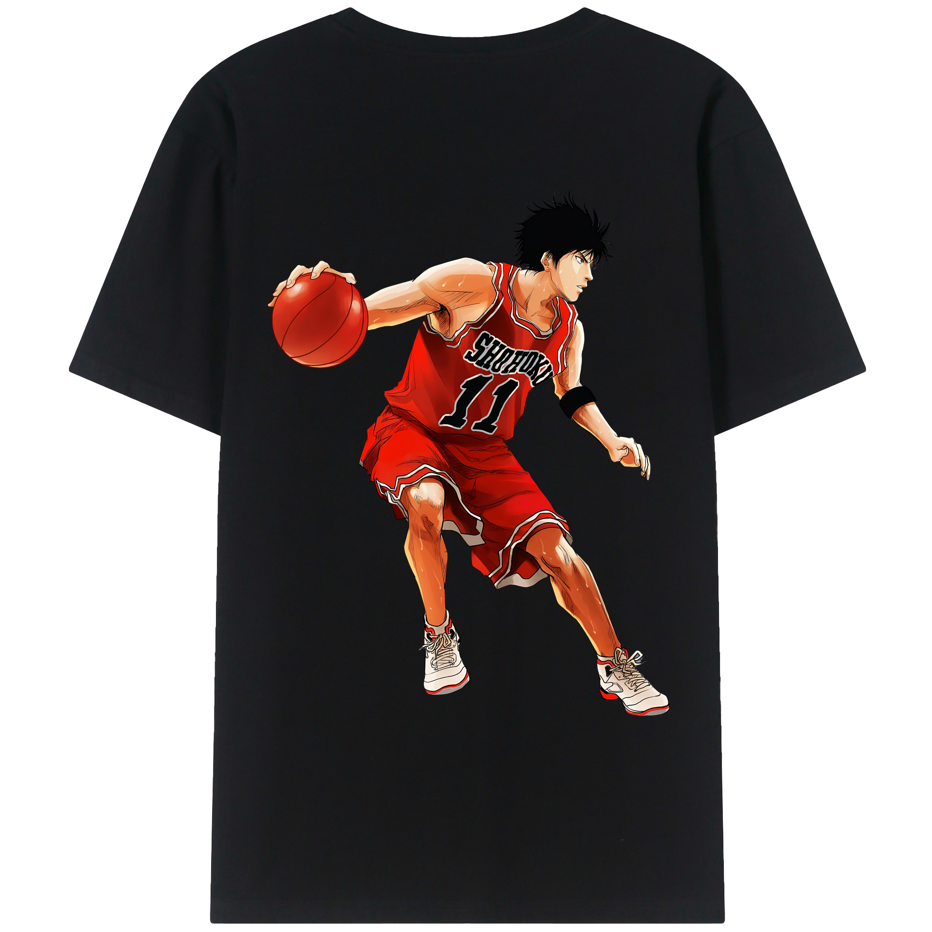 （画像用） SLAM DUNK／スラムダンク 綿100％ メンズ半袖Tシャツ（バックプリント） 通気性