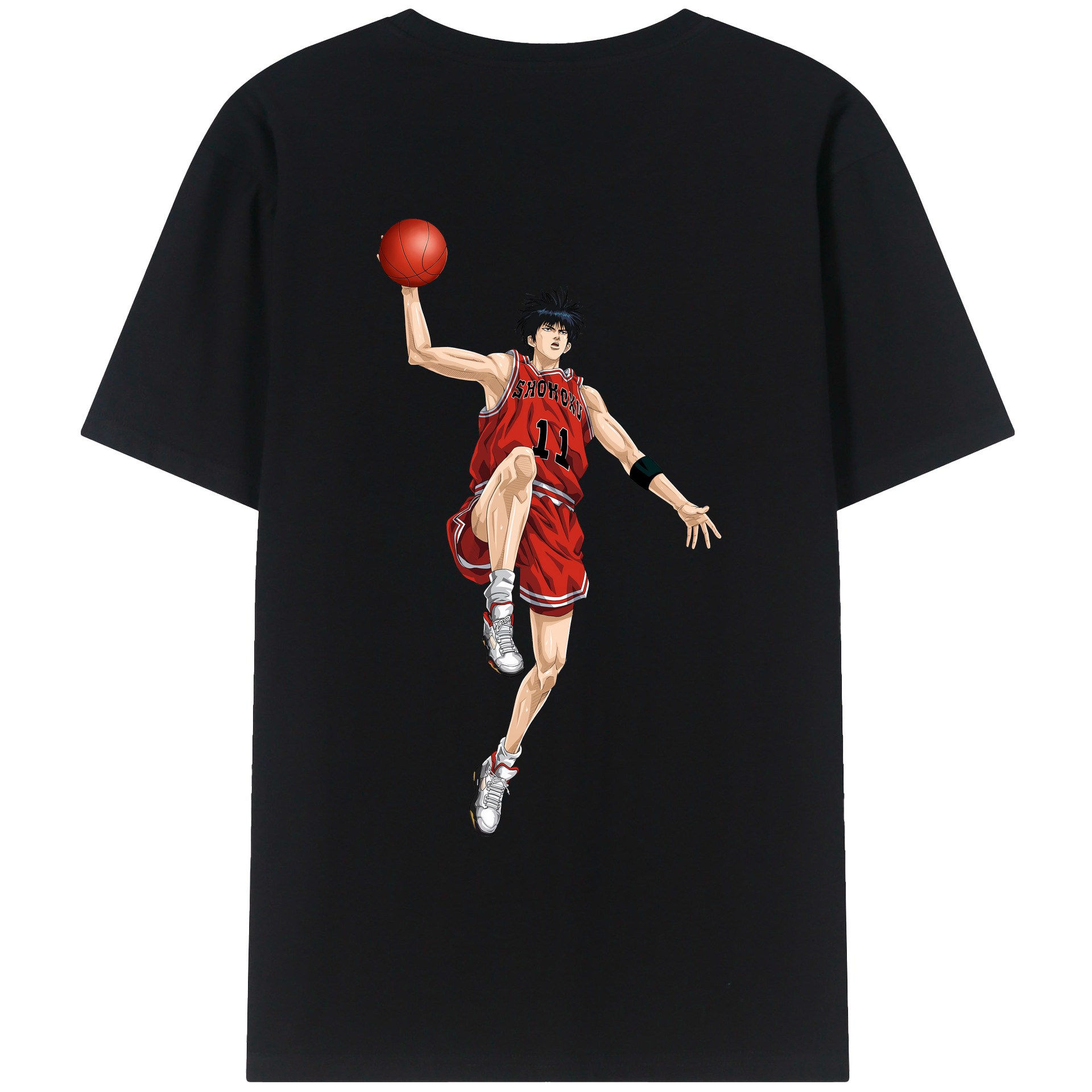 （画像用） SLAM DUNK／スラムダンク 綿100％ メンズ半袖Tシャツ（バックプリント） 通気性