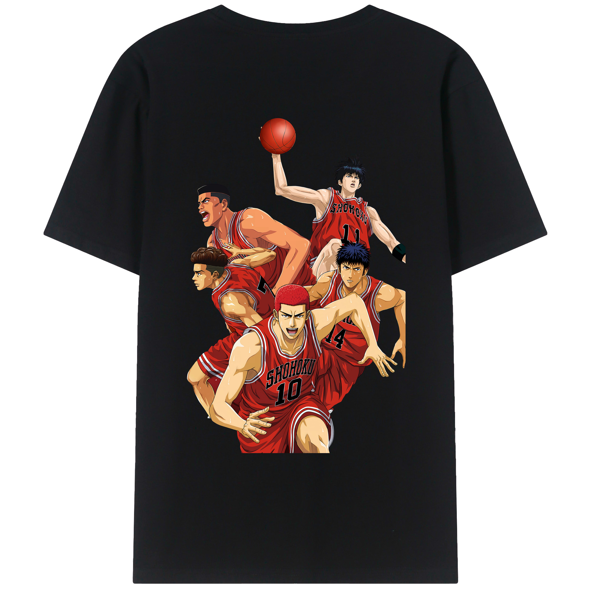 （画像用） SLAM DUNK／スラムダンク 綿100％ メンズ半袖Tシャツ（バックプリント） 通気性
