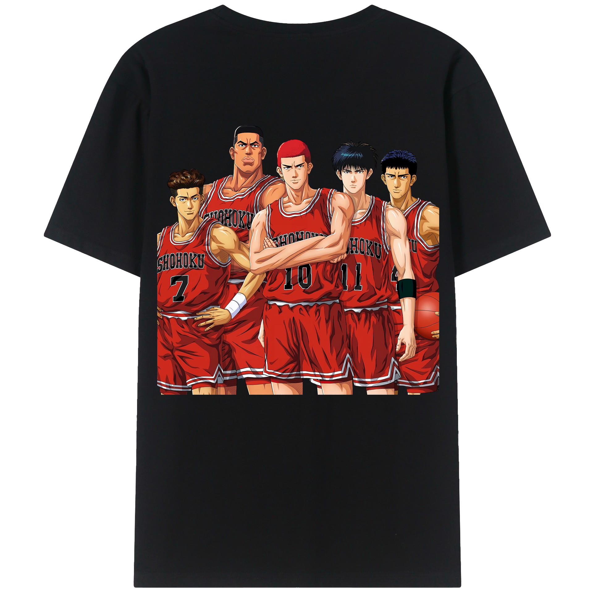 （画像用） SLAM DUNK／スラムダンク 綿100％ メンズ半袖Tシャツ（バックプリント） 通気性