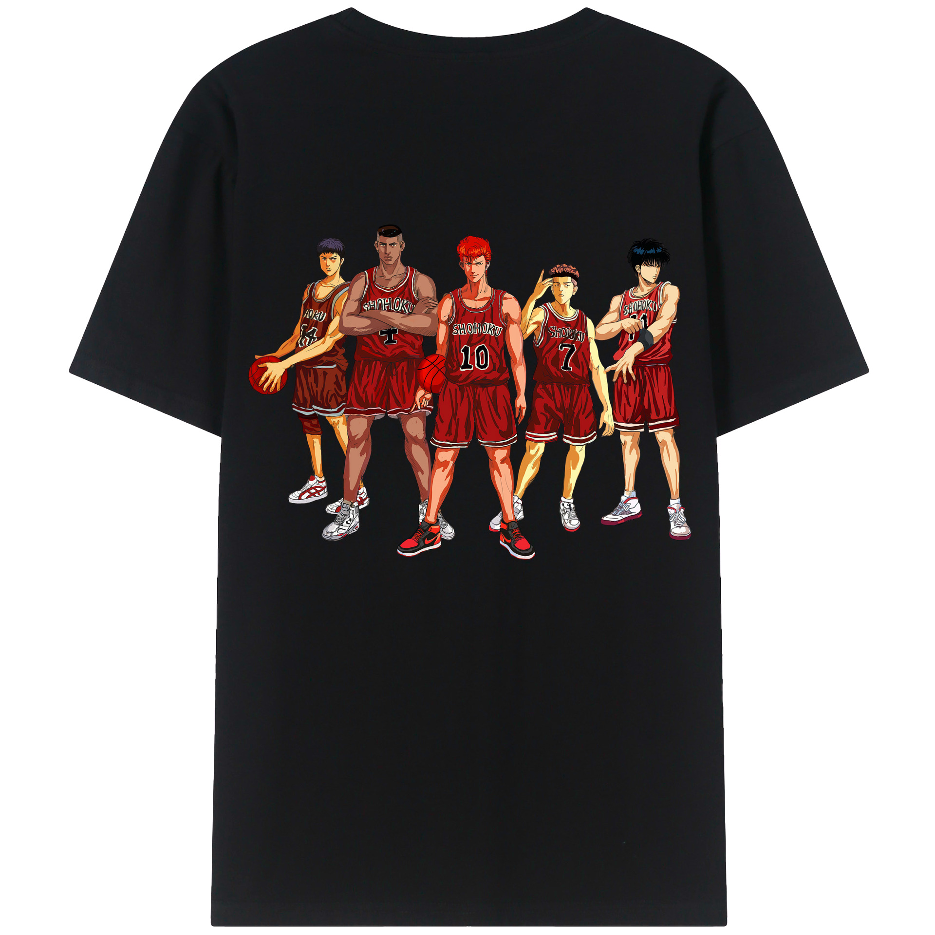 （画像用） SLAM DUNK／スラムダンク 綿100％ メンズ半袖Tシャツ（バックプリント） 通気性