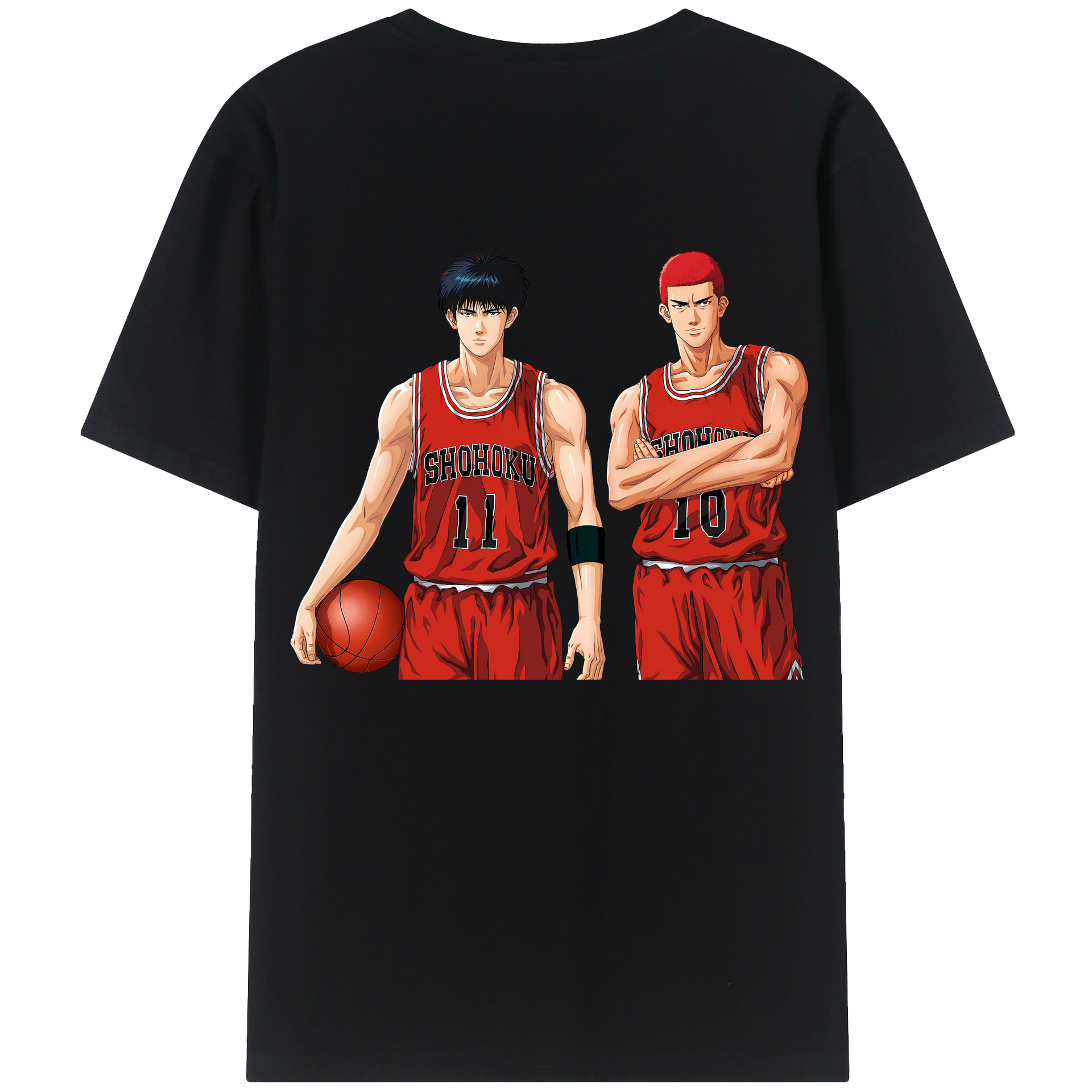 （画像用） SLAM DUNK／スラムダンク 綿100％ メンズ半袖Tシャツ（バックプリント） 通気性