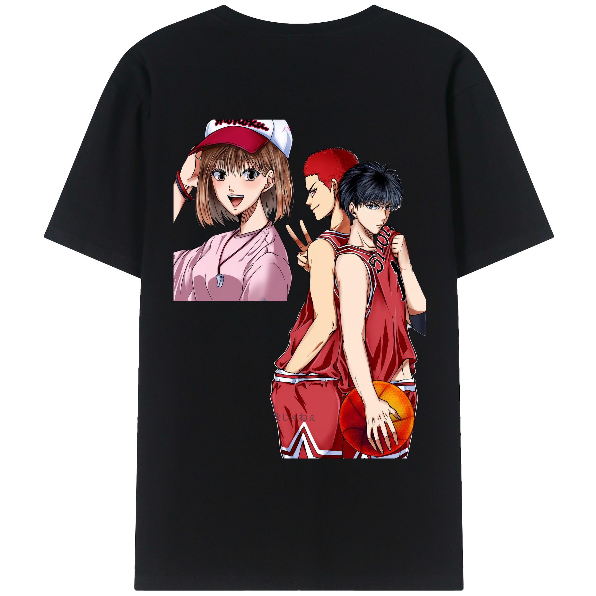 （画像用） SLAM DUNK／スラムダンク 綿100％ メンズ半袖Tシャツ（バックプリント） 通気性
