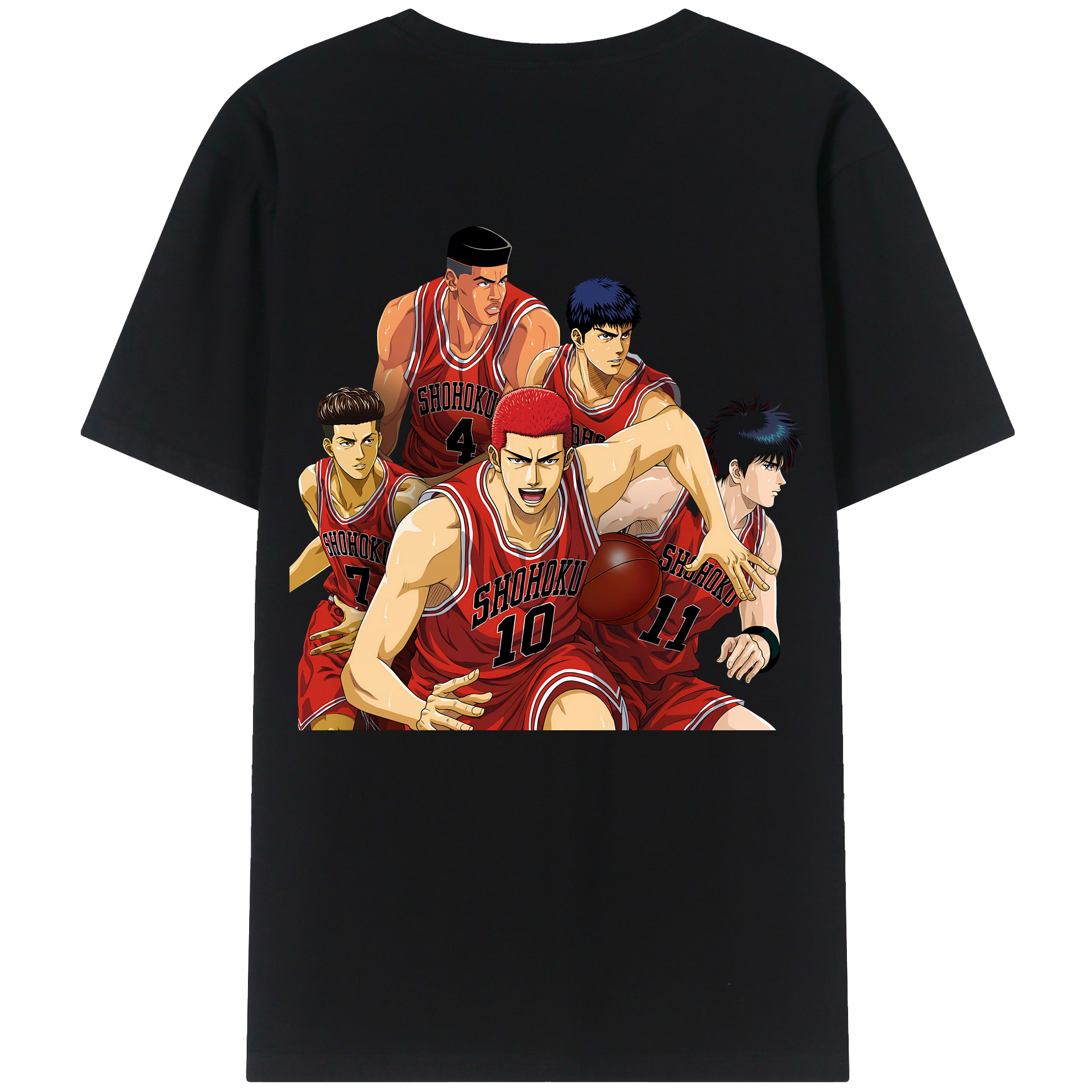 （画像用） SLAM DUNK／スラムダンク 綿100％ メンズ半袖Tシャツ（バックプリント） 通気性