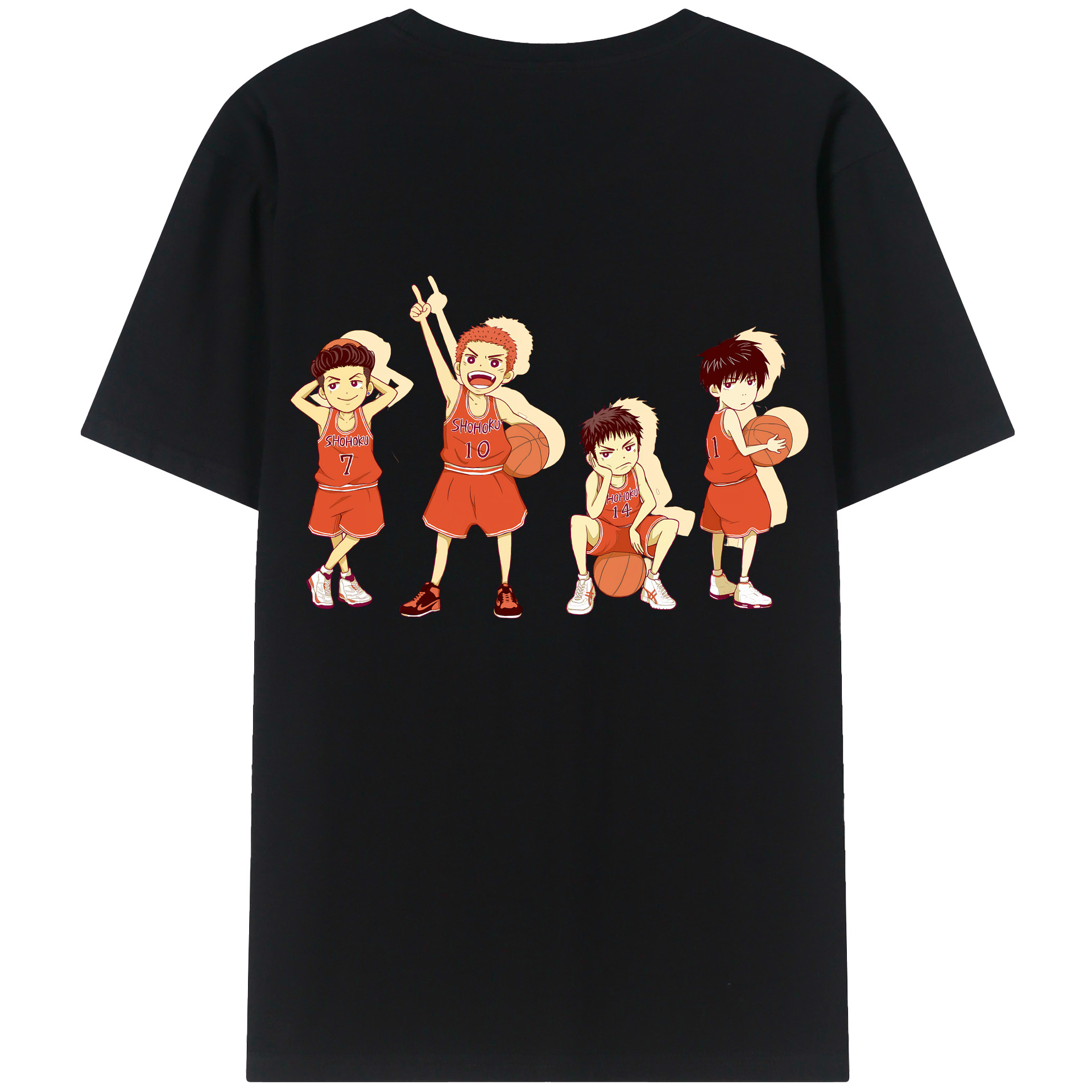 （画像用） SLAM DUNK／スラムダンク 綿100％ メンズ半袖Tシャツ（バックプリント） 通気性