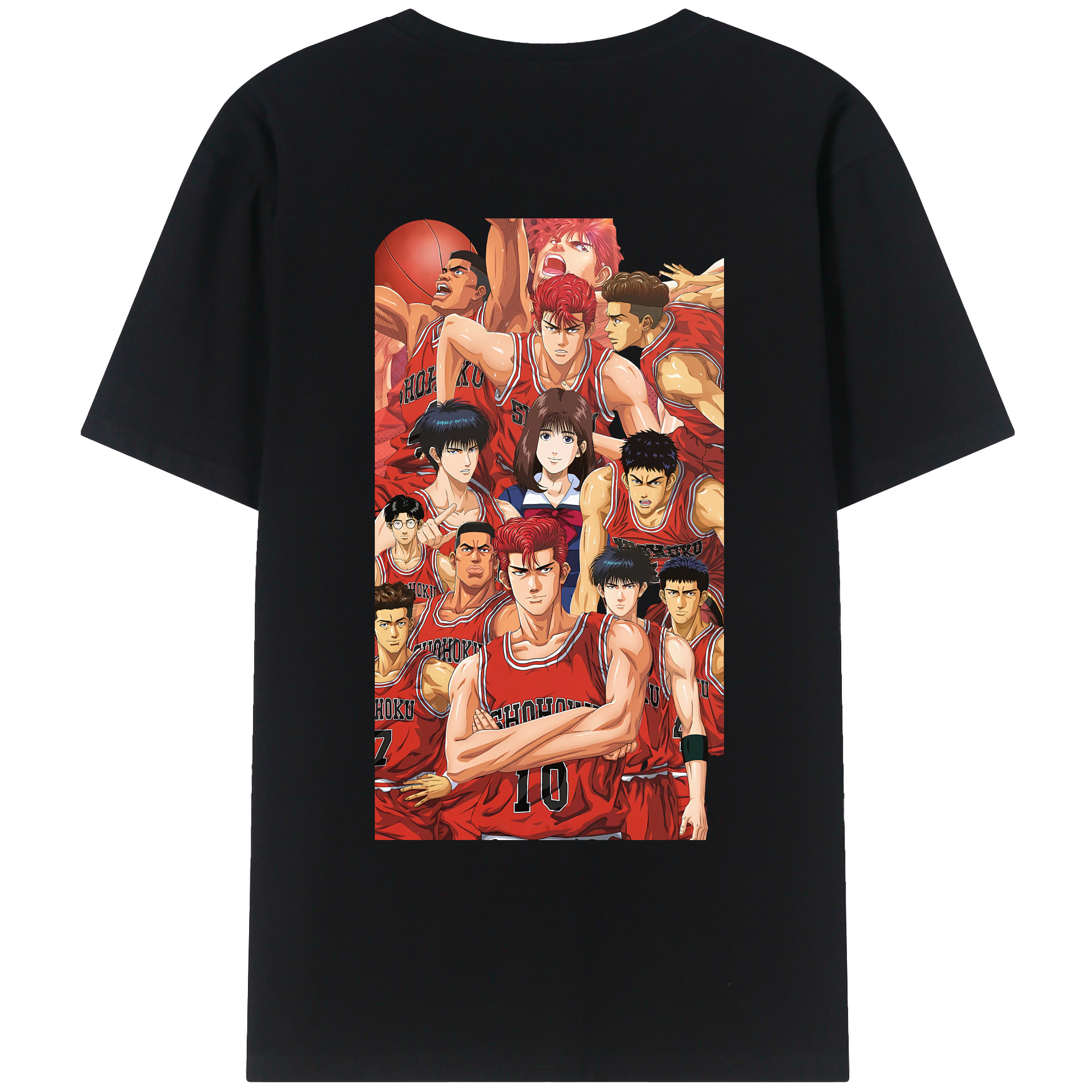 （画像用） SLAM DUNK／スラムダンク 綿100％ メンズ半袖Tシャツ（バックプリント） 通気性