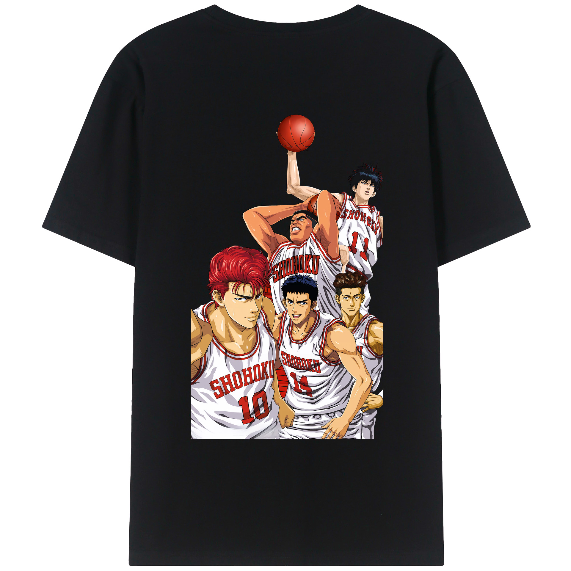 （画像用） SLAM DUNK／スラムダンク 綿100％ メンズ半袖Tシャツ（バックプリント） 通気性