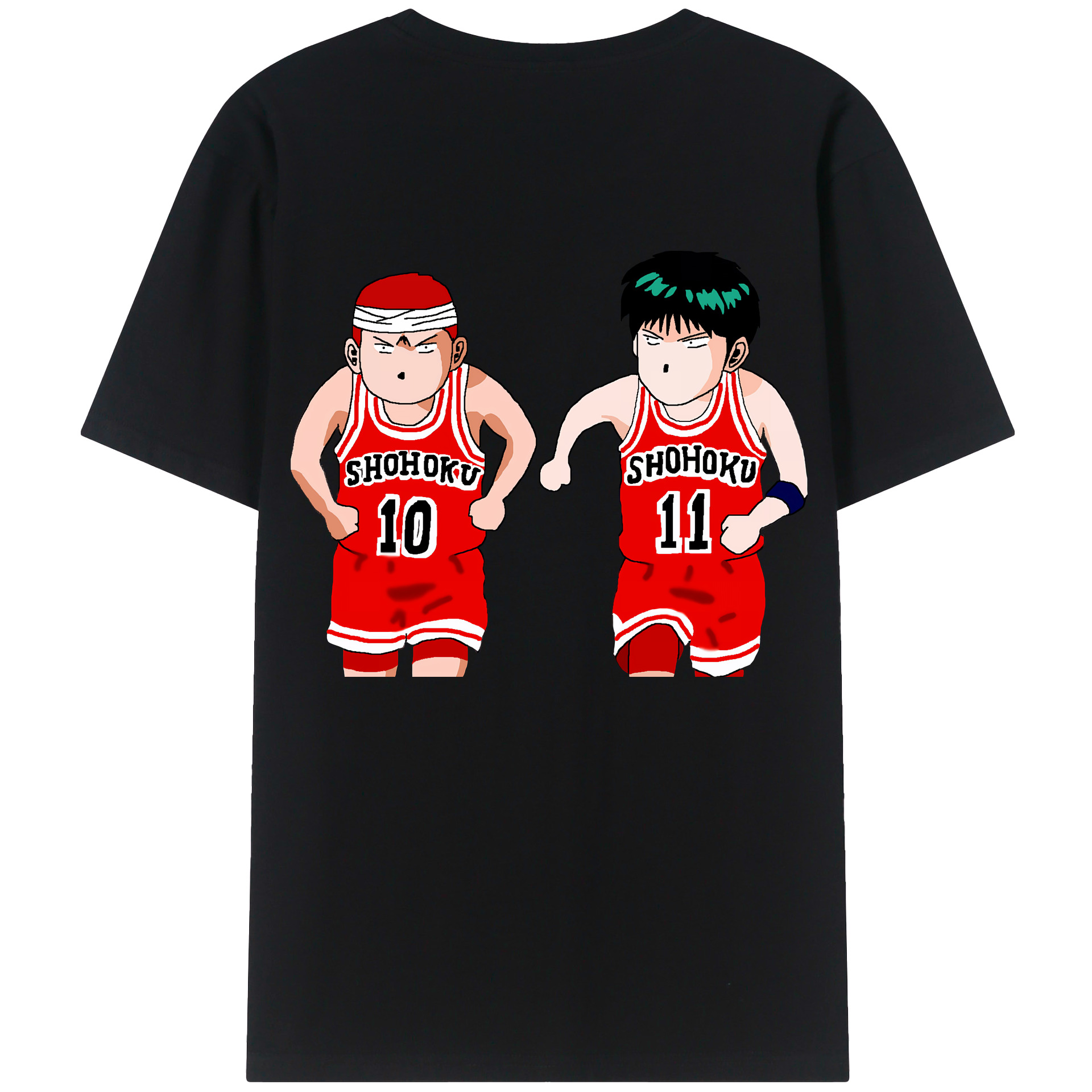 （画像用） SLAM DUNK／スラムダンク 綿100％ メンズ半袖Tシャツ（バックプリント） 通気性