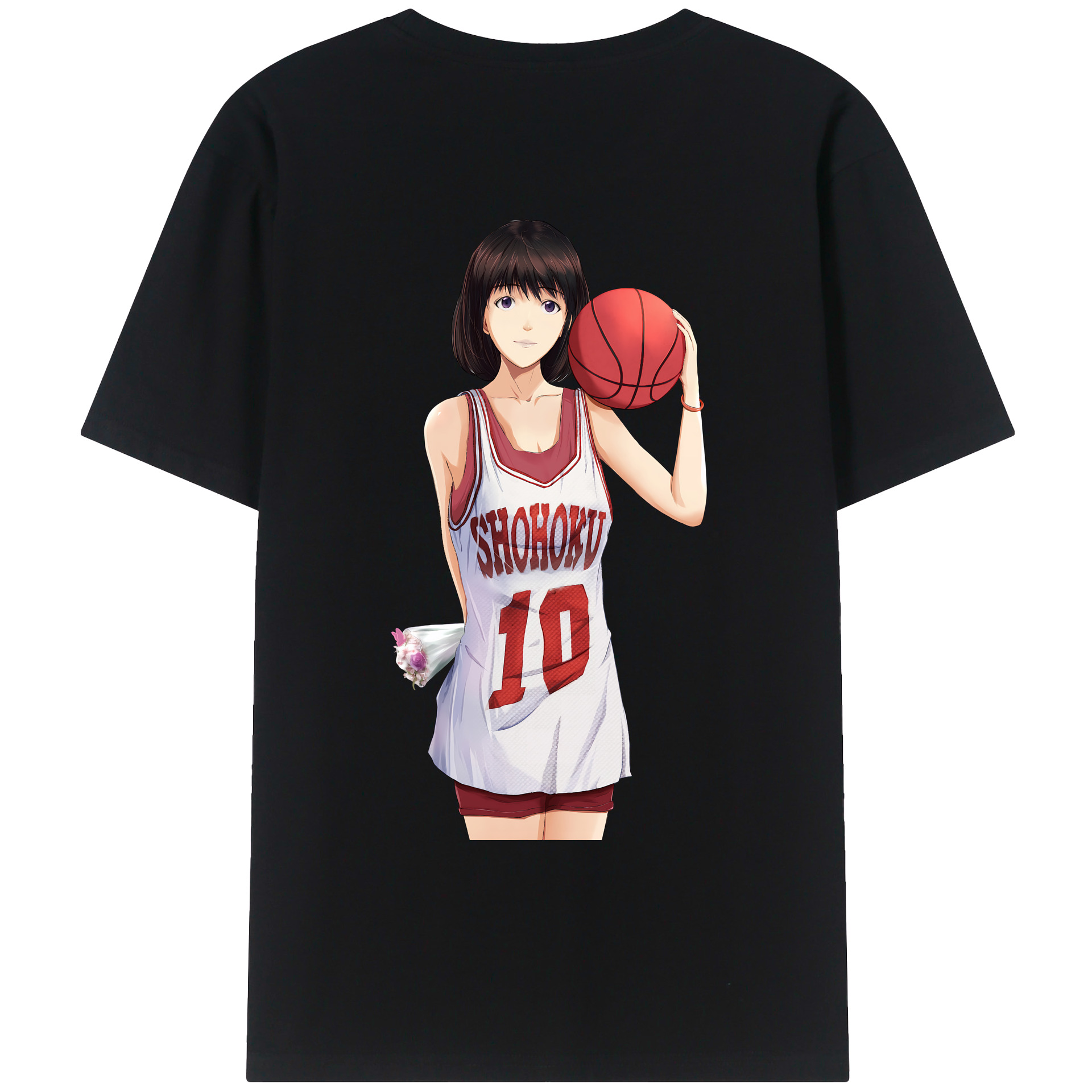 （画像用） SLAM DUNK／スラムダンク 綿100％ メンズ半袖Tシャツ（バックプリント） 通気性