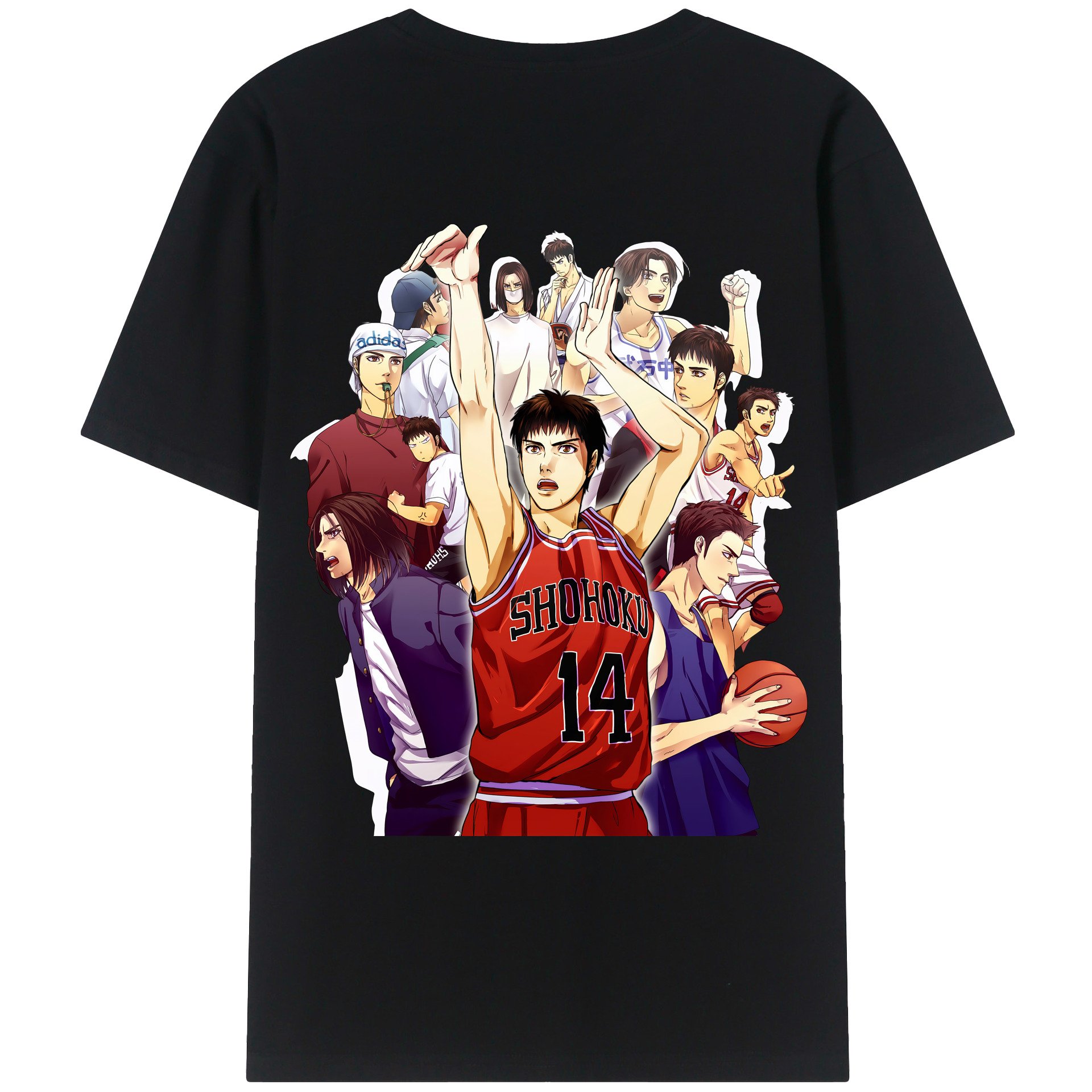 （画像用） SLAM DUNK／スラムダンク 綿100％ メンズ半袖Tシャツ（バックプリント） 通気性