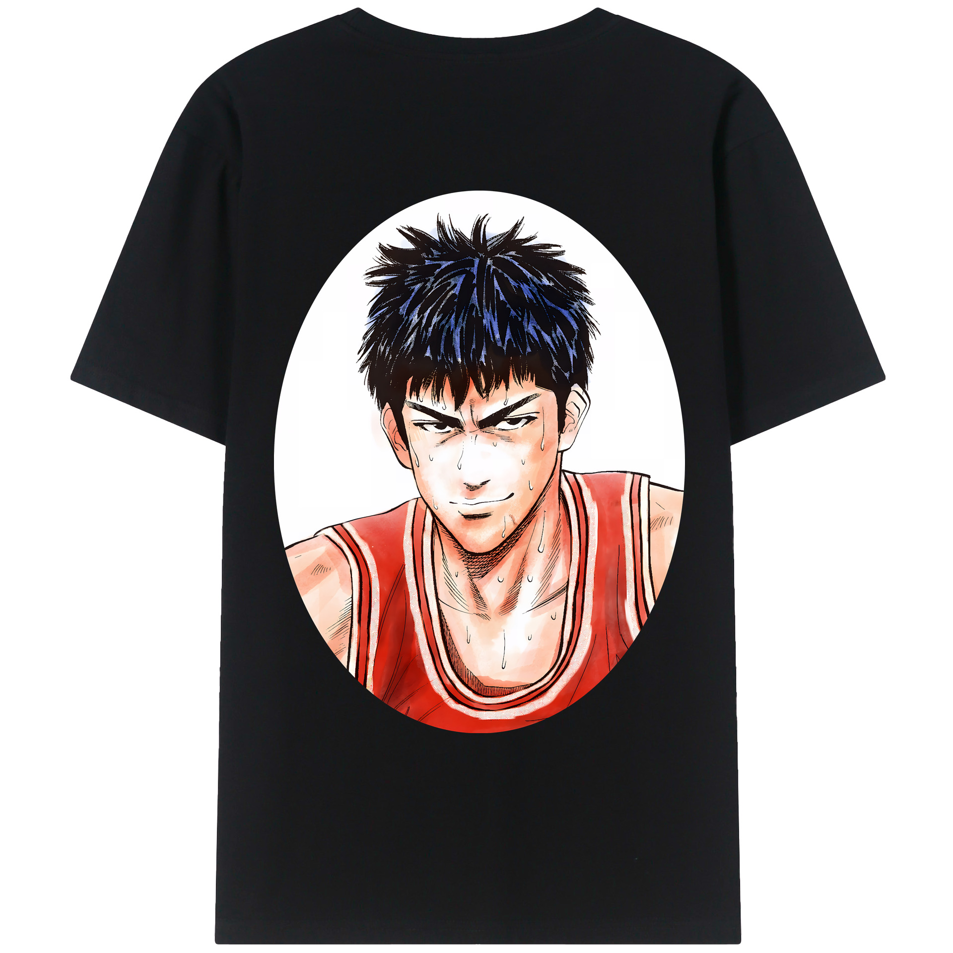 （画像用） SLAM DUNK／スラムダンク 綿100％ メンズ半袖Tシャツ（バックプリント） 通気性