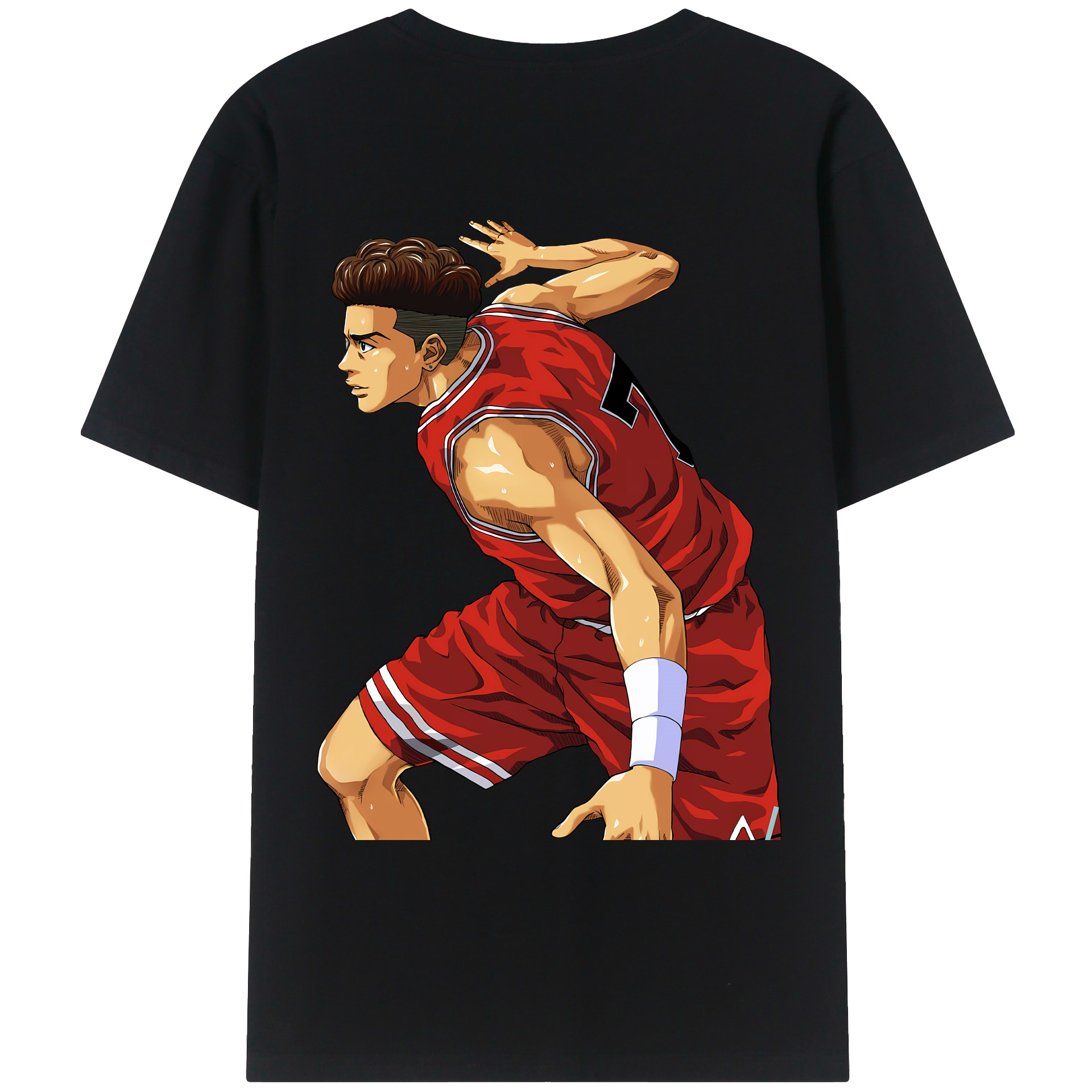 （画像用） SLAM DUNK／スラムダンク 綿100％ メンズ半袖Tシャツ（バックプリント） 通気性