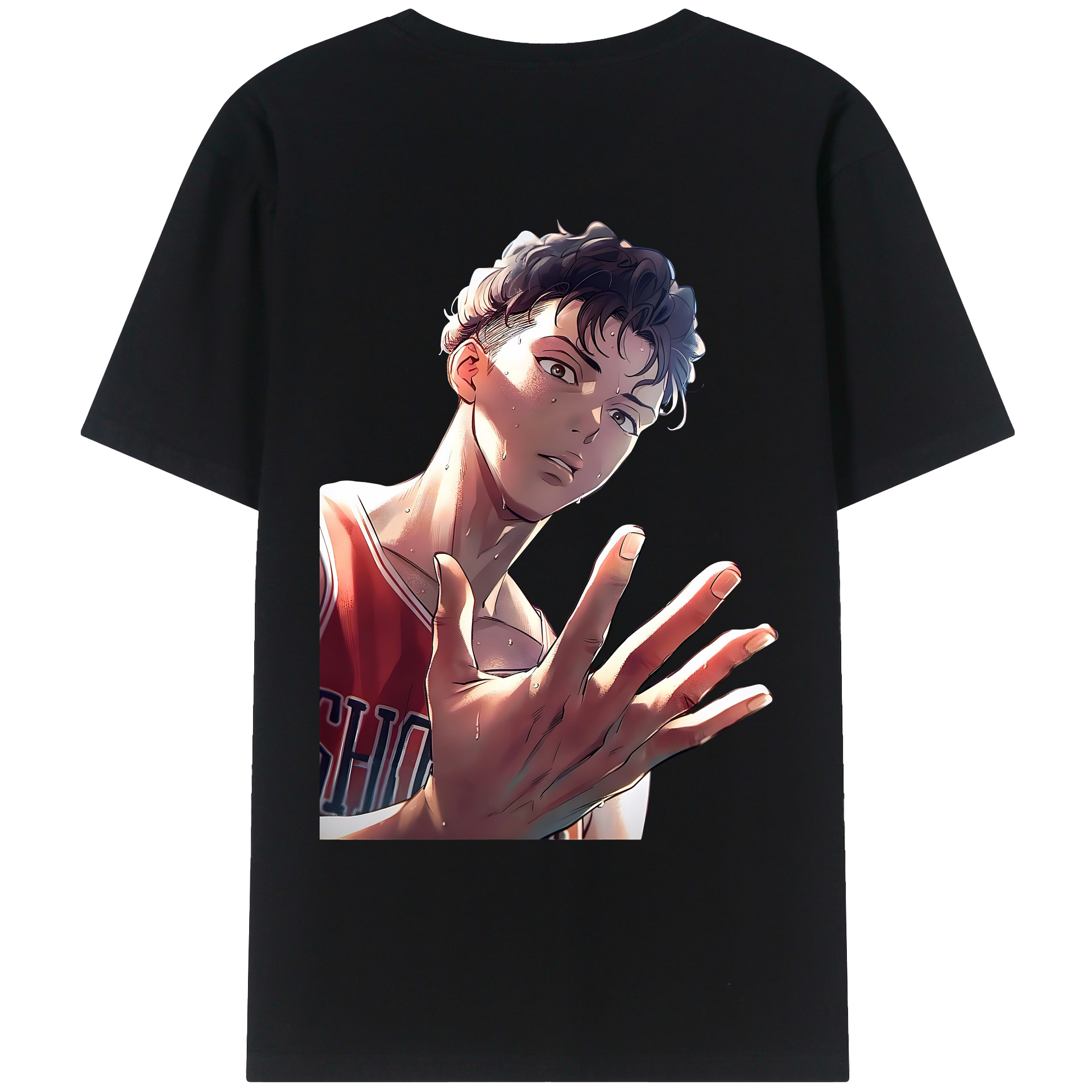（画像用） SLAM DUNK／スラムダンク 綿100％ メンズ半袖Tシャツ（バックプリント） 通気性