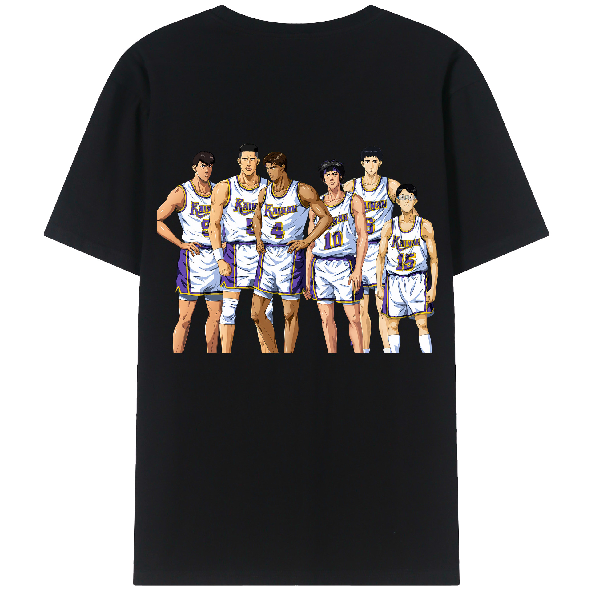 （画像用） SLAM DUNK／スラムダンク 綿100％ メンズ半袖Tシャツ（バックプリント） 通気性