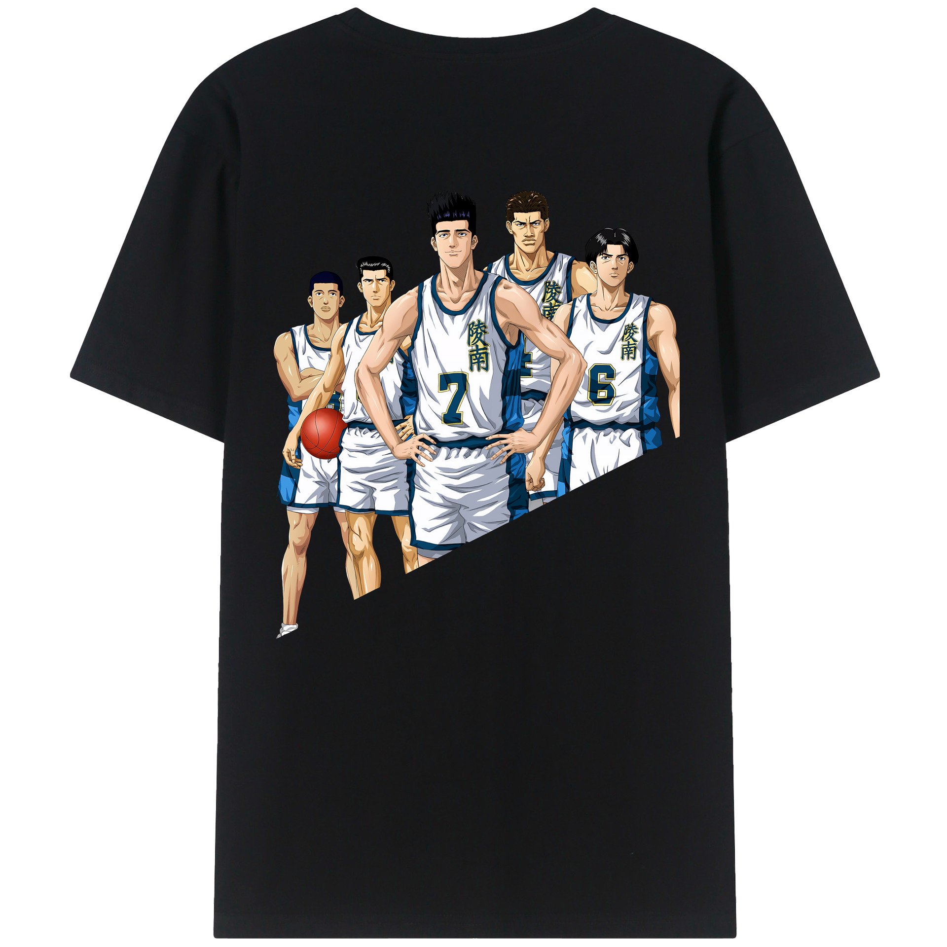 （画像用） SLAM DUNK／スラムダンク 綿100％ メンズ半袖Tシャツ（バックプリント） 通気性