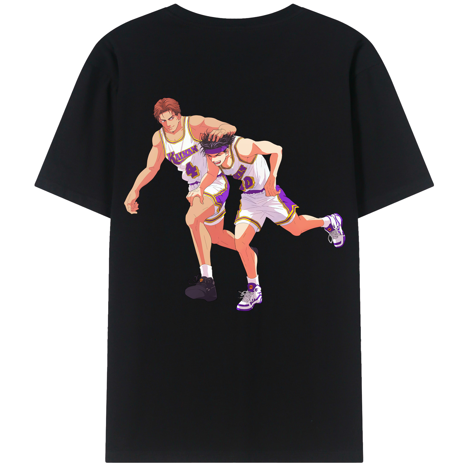 （画像用） SLAM DUNK／スラムダンク 綿100％ メンズ半袖Tシャツ（バックプリント） 通気性