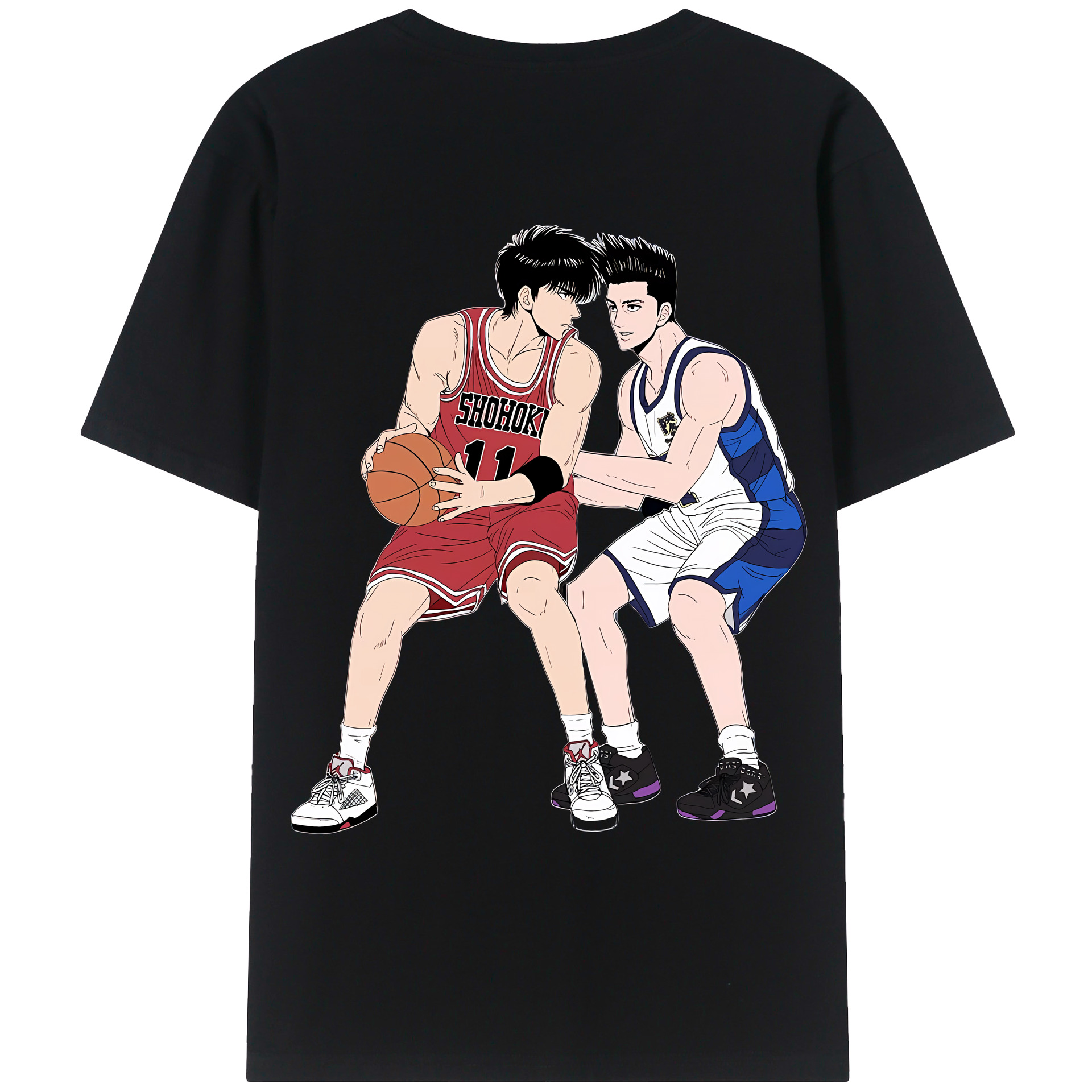 （画像用） SLAM DUNK／スラムダンク 綿100％ メンズ半袖Tシャツ（バックプリント） 通気性