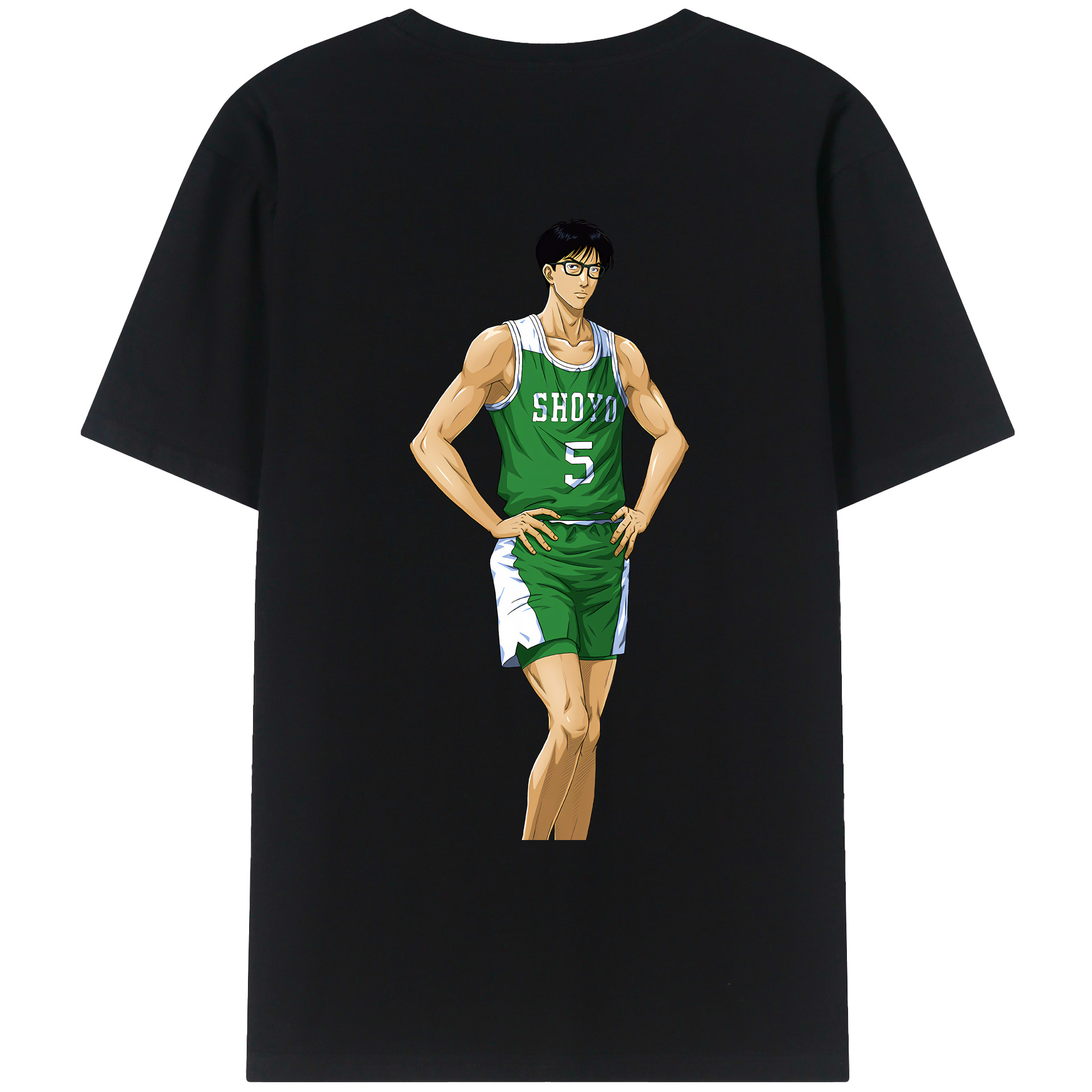 （画像用） SLAM DUNK／スラムダンク 綿100％ メンズ半袖Tシャツ（バックプリント） 通気性