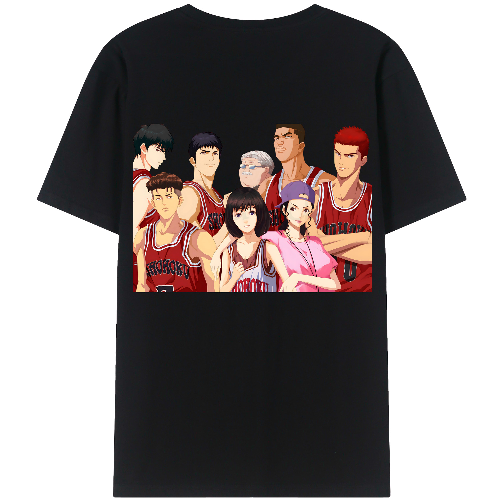 （画像用） SLAM DUNK／スラムダンク 綿100％ メンズ半袖Tシャツ（バックプリント） 通気性