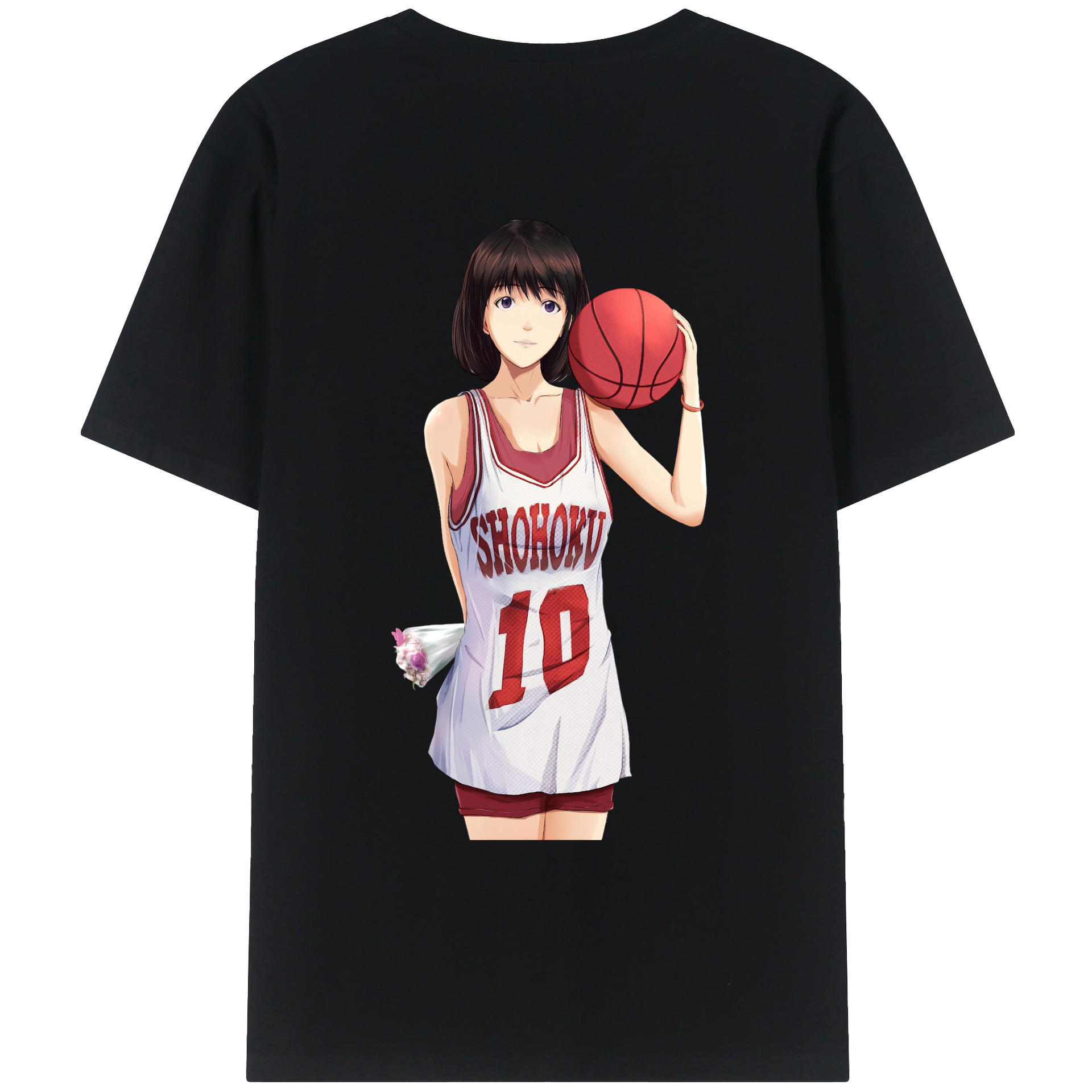 （画像用） SLAM DUNK／スラムダンク 綿100％ メンズ半袖Tシャツ（バックプリント） 通気性