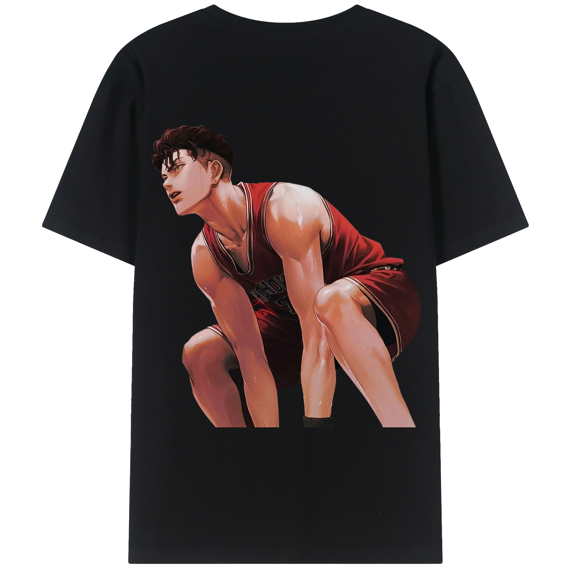 （画像用） SLAM DUNK／スラムダンク 綿100％ メンズ半袖Tシャツ（バックプリント） 通気性
