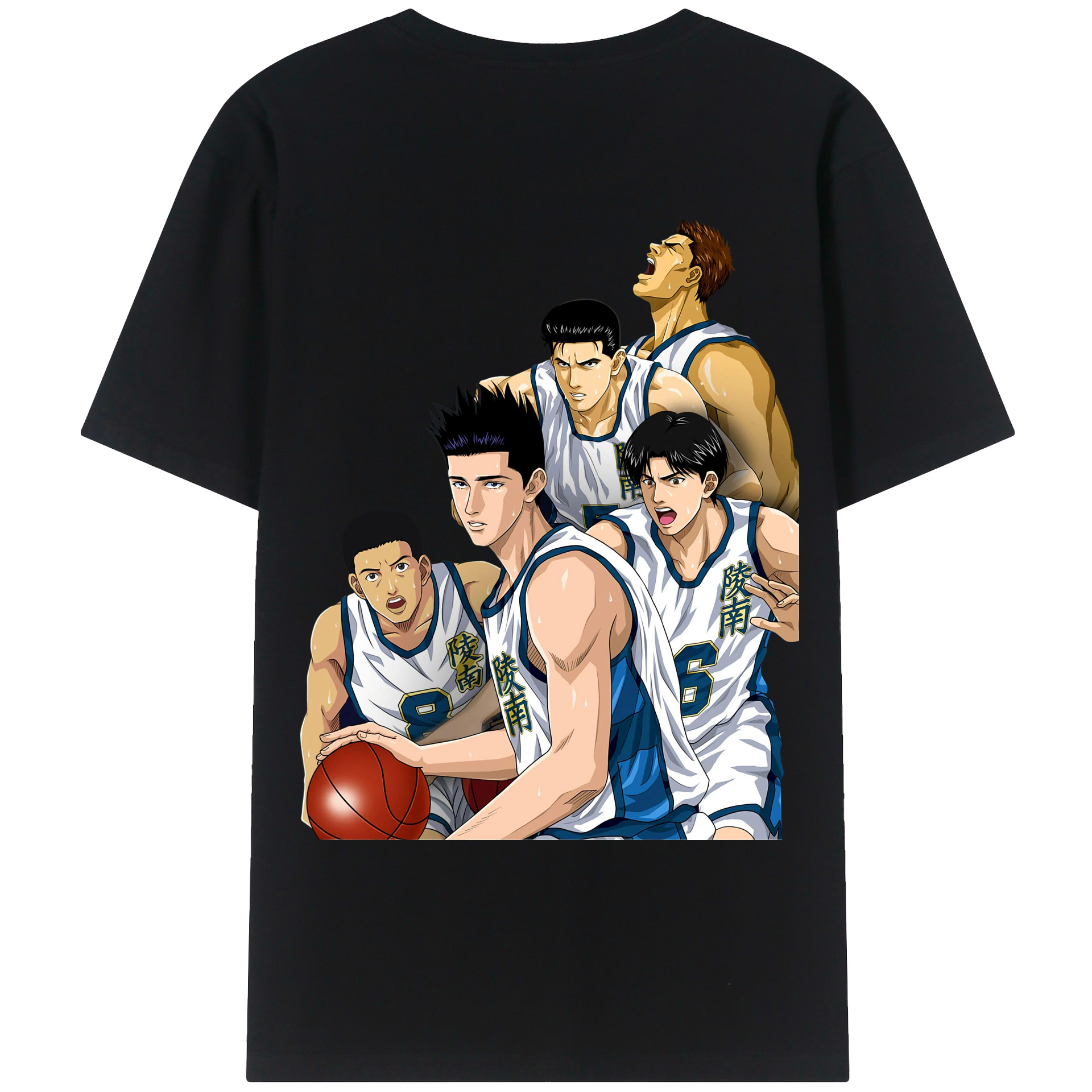 （画像用） SLAM DUNK／スラムダンク 綿100％ メンズ半袖Tシャツ（バックプリント） 通気性