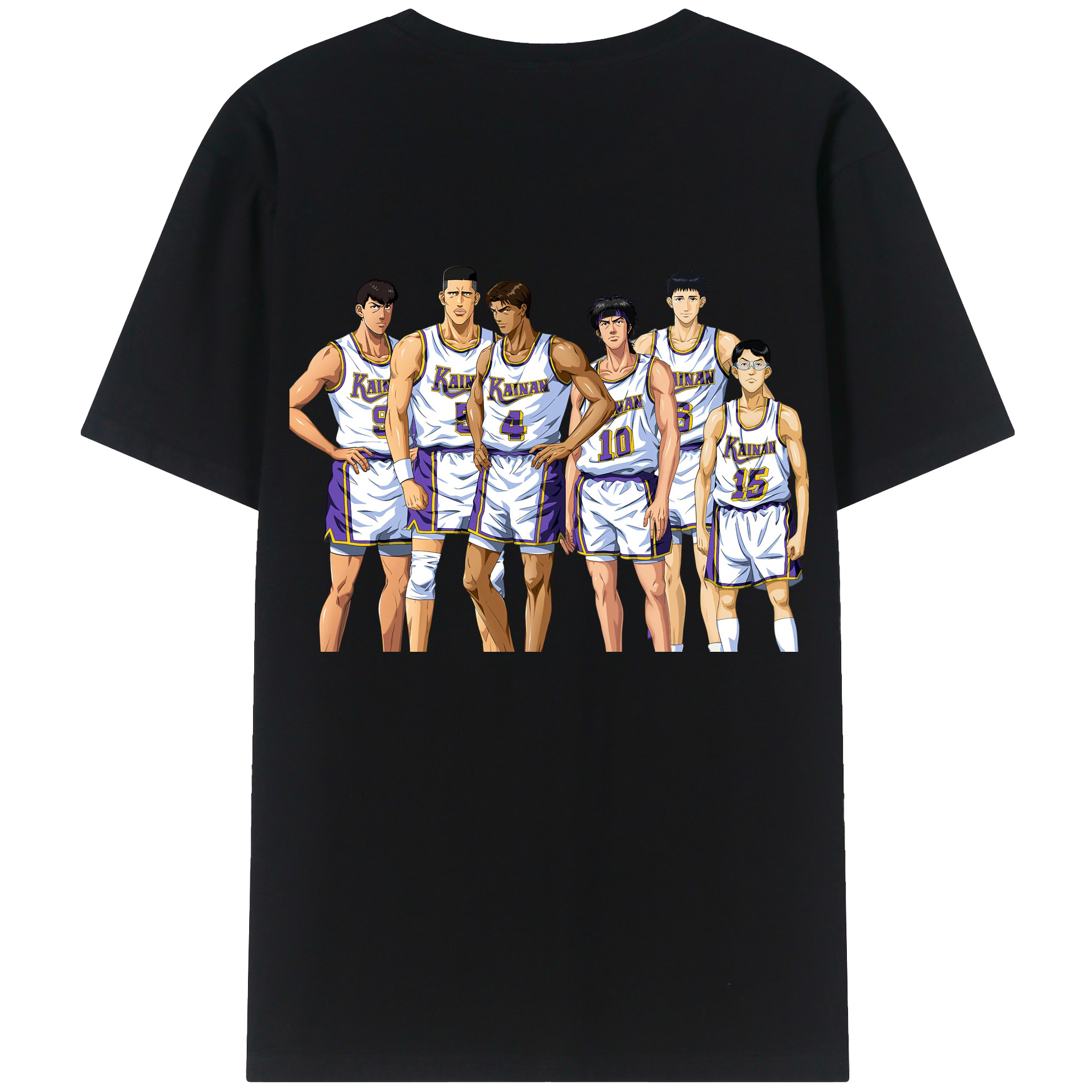 （画像用） SLAM DUNK／スラムダンク 綿100％ メンズ半袖Tシャツ（バックプリント） 通気性