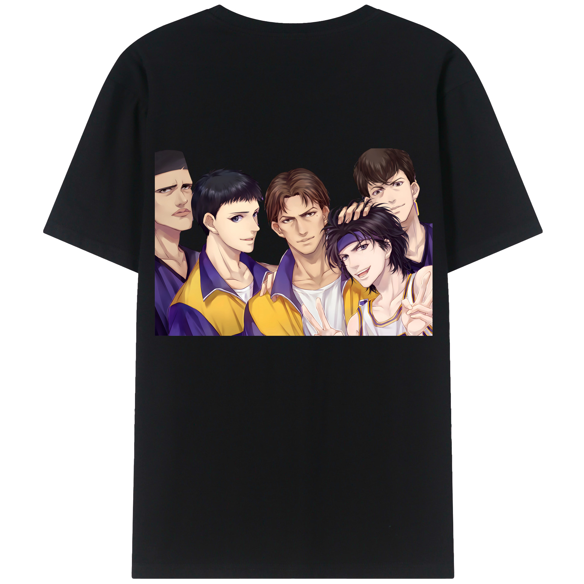 （画像用） SLAM DUNK／スラムダンク 綿100％ メンズ半袖Tシャツ（バックプリント） 通気性