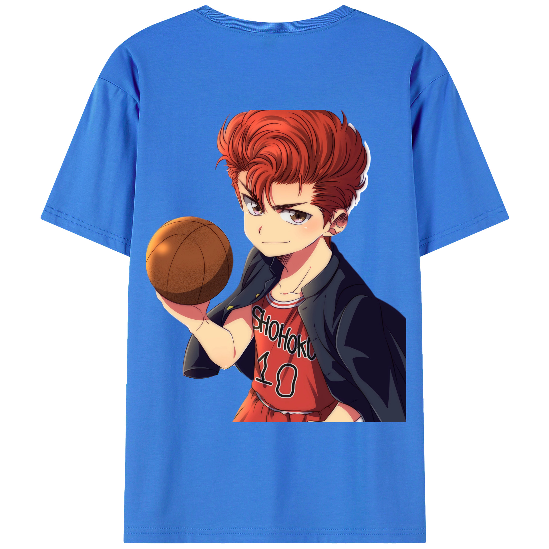 （画像用） SLAM DUNK／スラムダンク 綿100％ メンズ半袖Tシャツ（バックプリント） 通気性