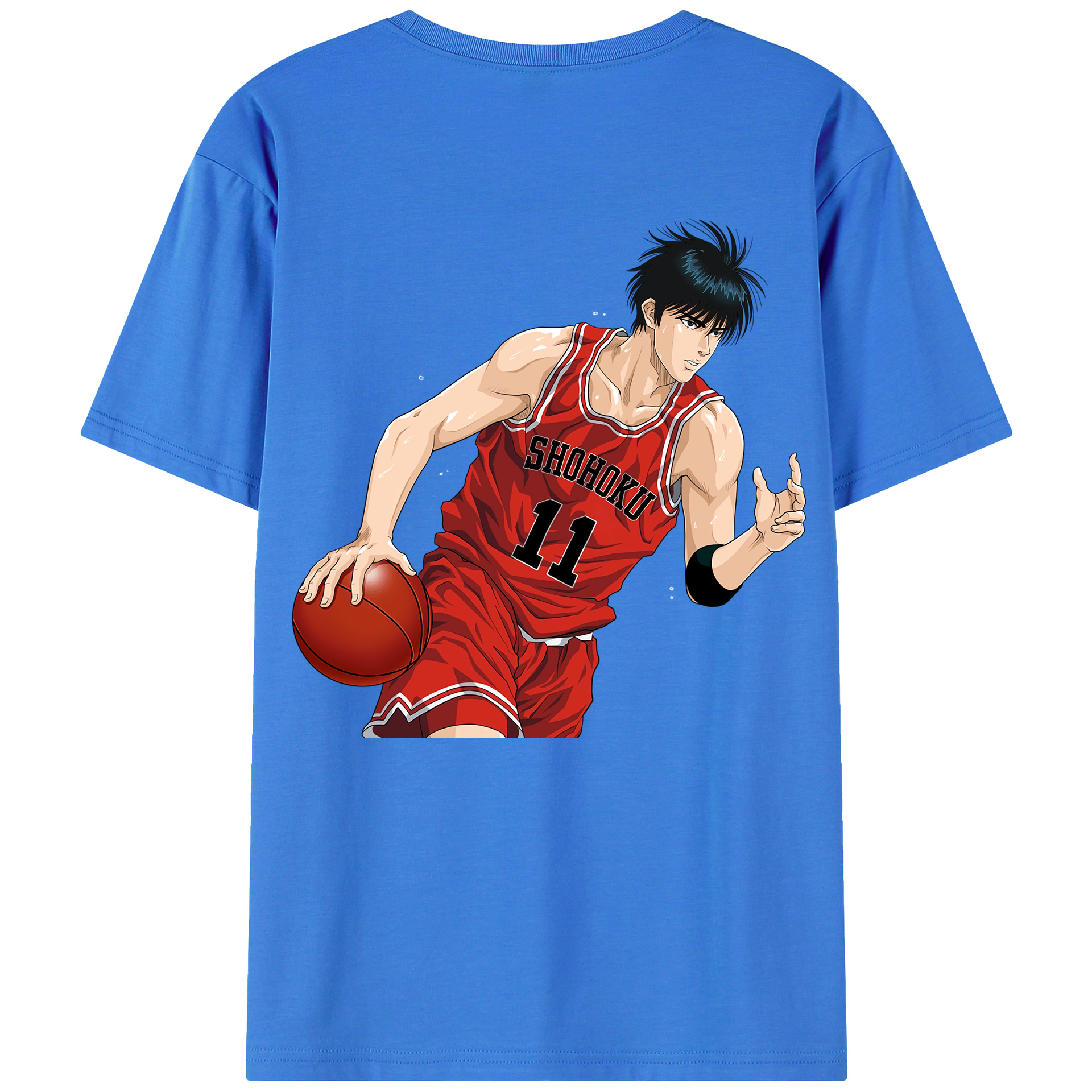 （画像用） SLAM DUNK／スラムダンク 綿100％ メンズ半袖Tシャツ（バックプリント） 通気性