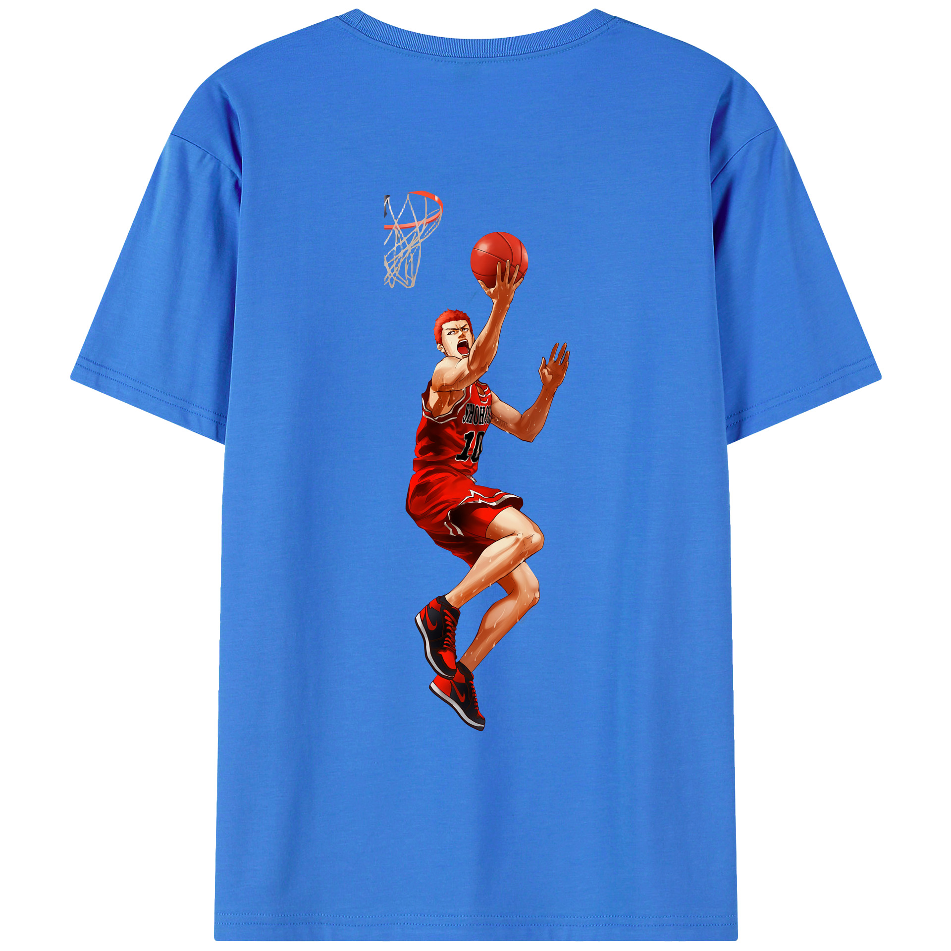 （画像用） SLAM DUNK／スラムダンク 綿100％ メンズ半袖Tシャツ（バックプリント） 通気性