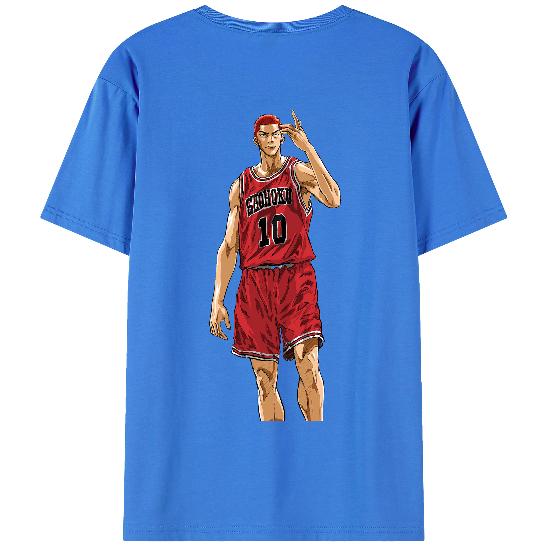 （画像用） SLAM DUNK／スラムダンク 綿100％ メンズ半袖Tシャツ（バックプリント） 通気性
