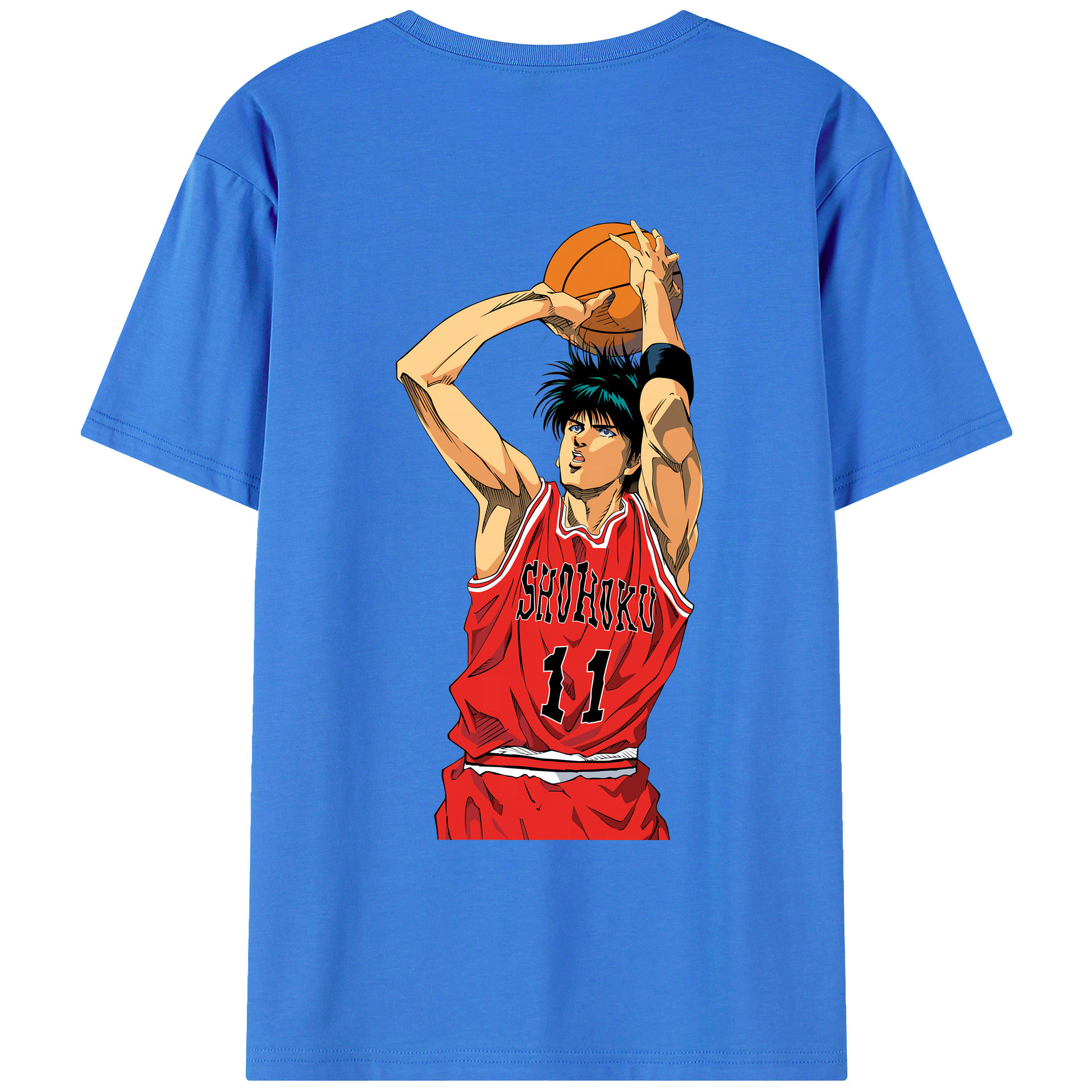 （画像用） SLAM DUNK／スラムダンク 綿100％ メンズ半袖Tシャツ（バックプリント） 通気性