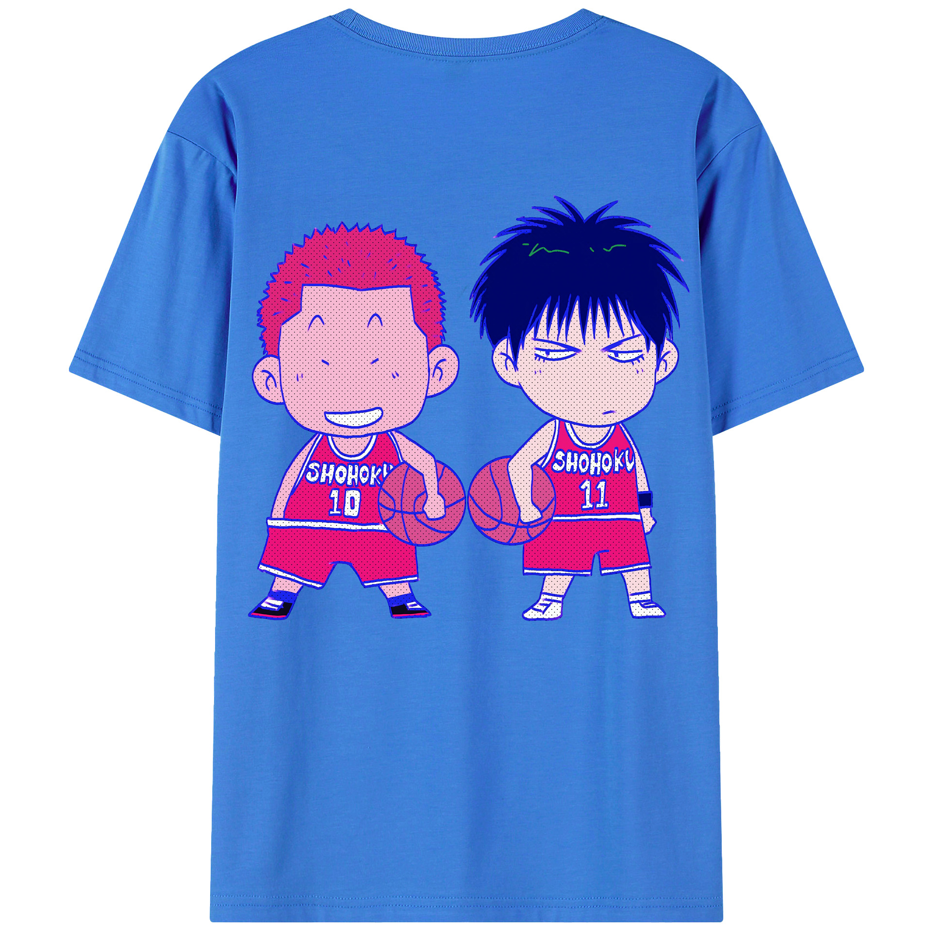 （画像用） SLAM DUNK／スラムダンク 綿100％ メンズ半袖Tシャツ（バックプリント） 通気性