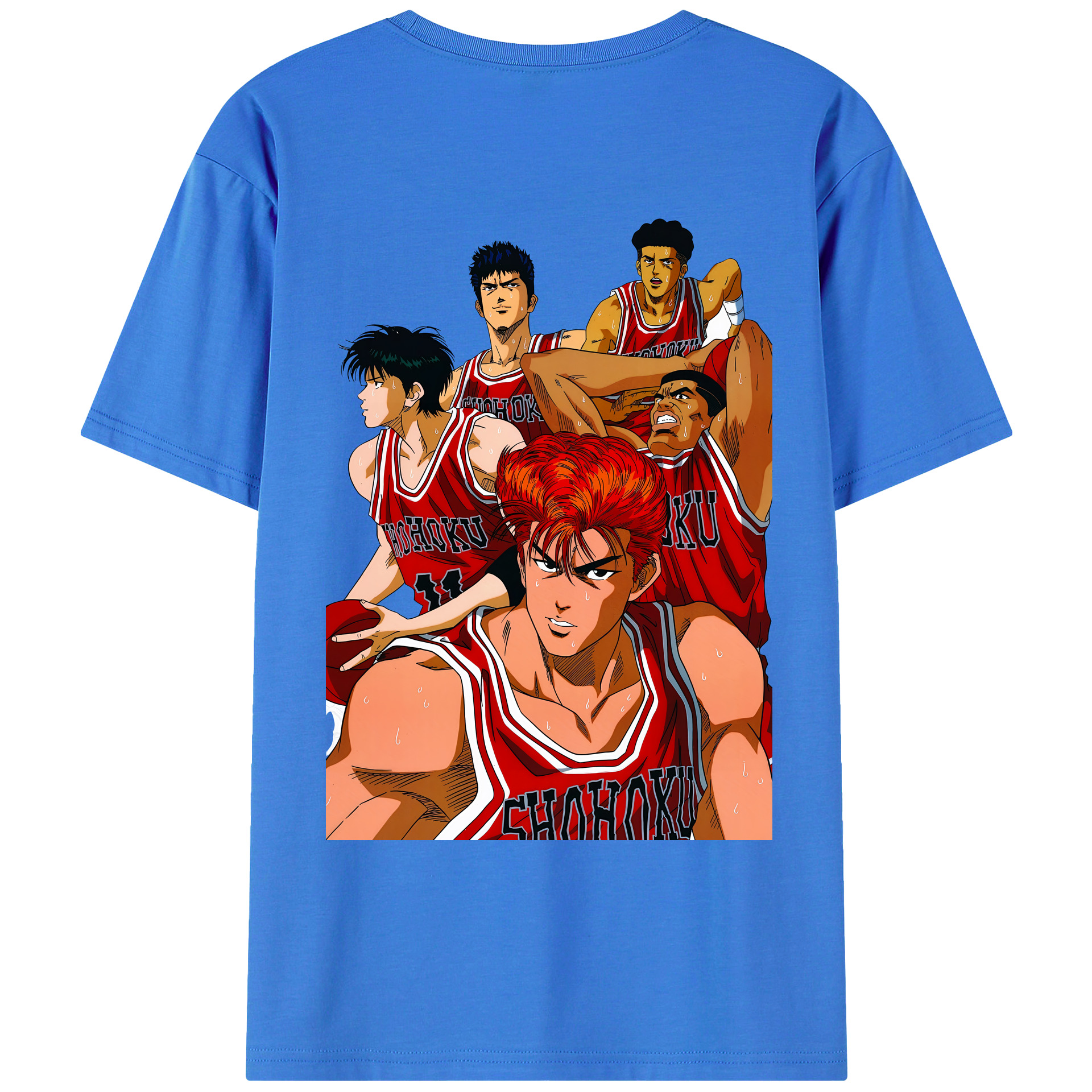 （画像用） SLAM DUNK／スラムダンク 綿100％ メンズ半袖Tシャツ（バックプリント） 通気性