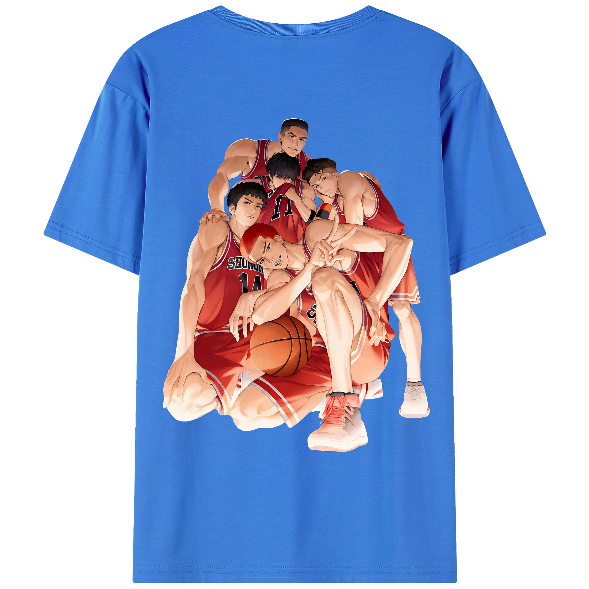 （画像用） SLAM DUNK／スラムダンク 綿100％ メンズ半袖Tシャツ（バックプリント） 通気性